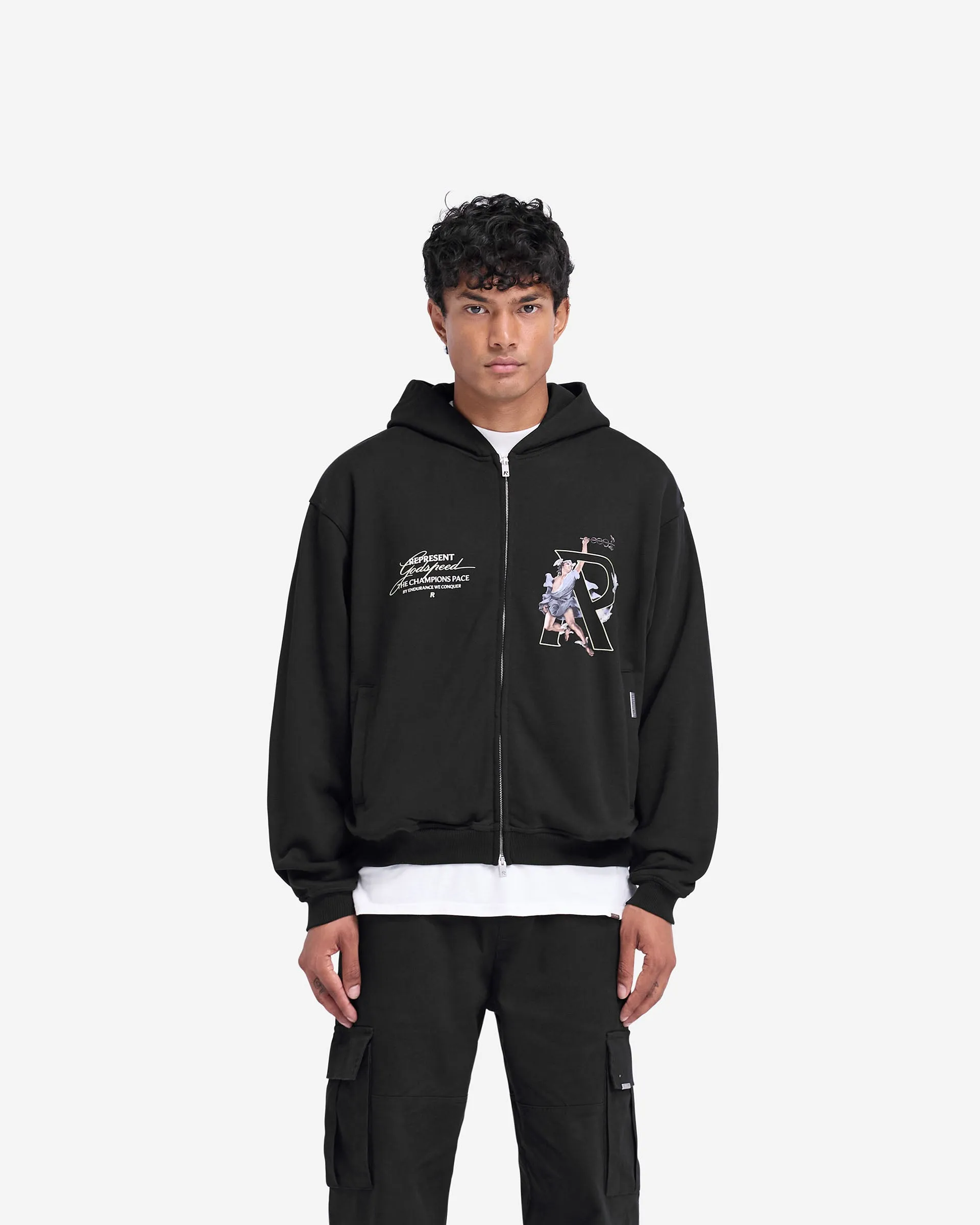 Hermes Zip Hoodie - Jet Black absorbent