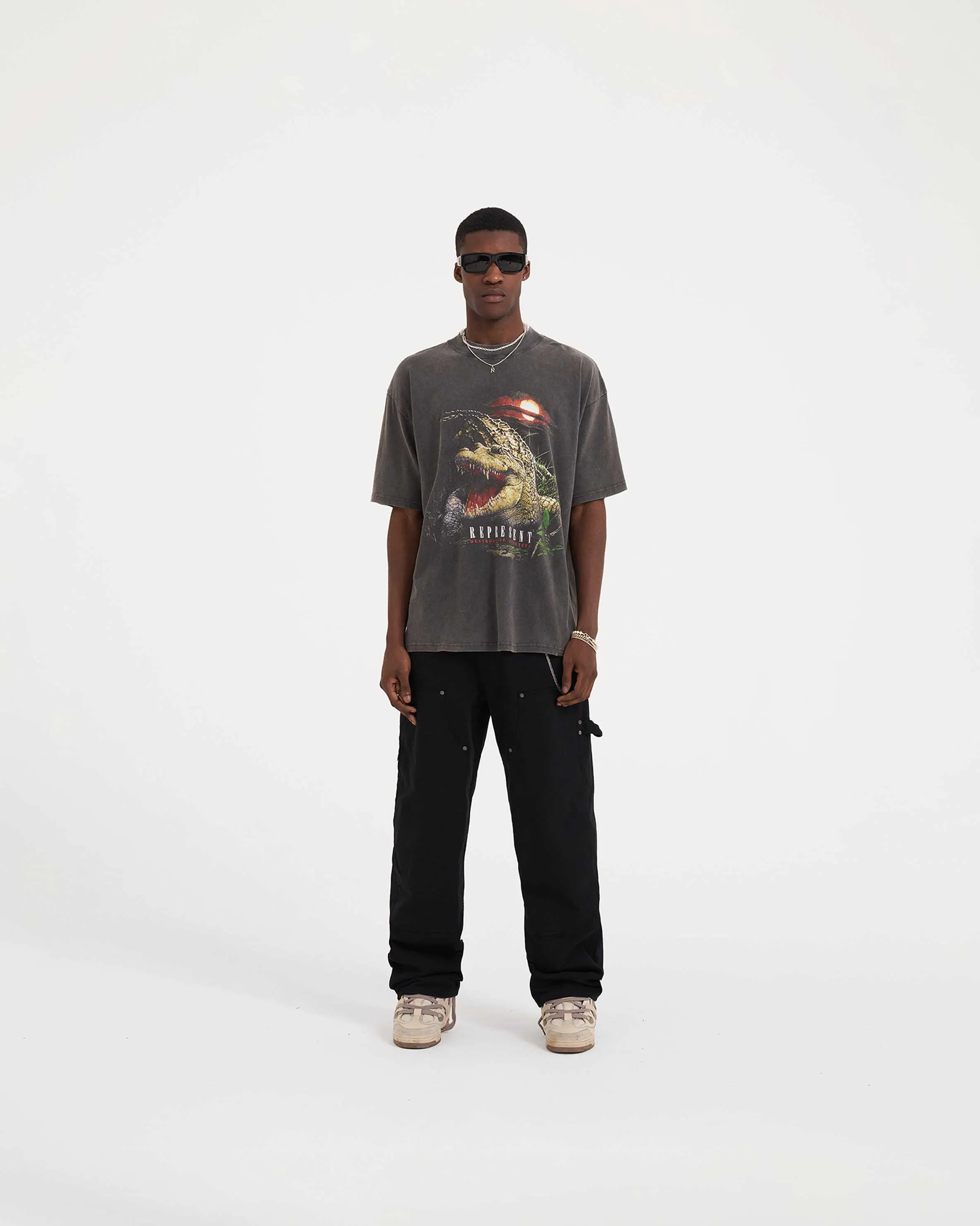 Destructive Appetite T-Shirt - Vintage Grey Relaxed Fit Design