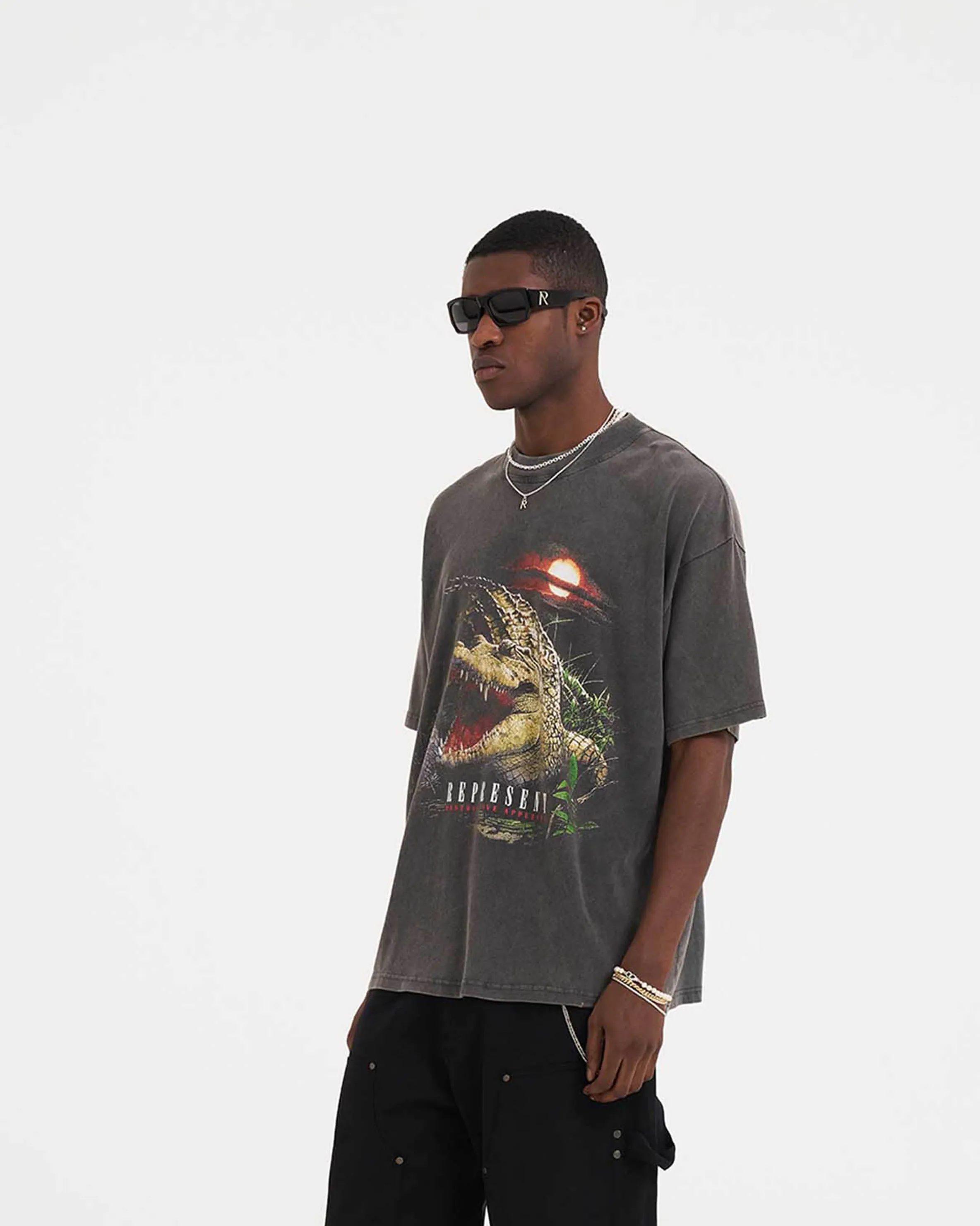 Comfy Wear Fit Destructive Appetite T-Shirt - Vintage Grey