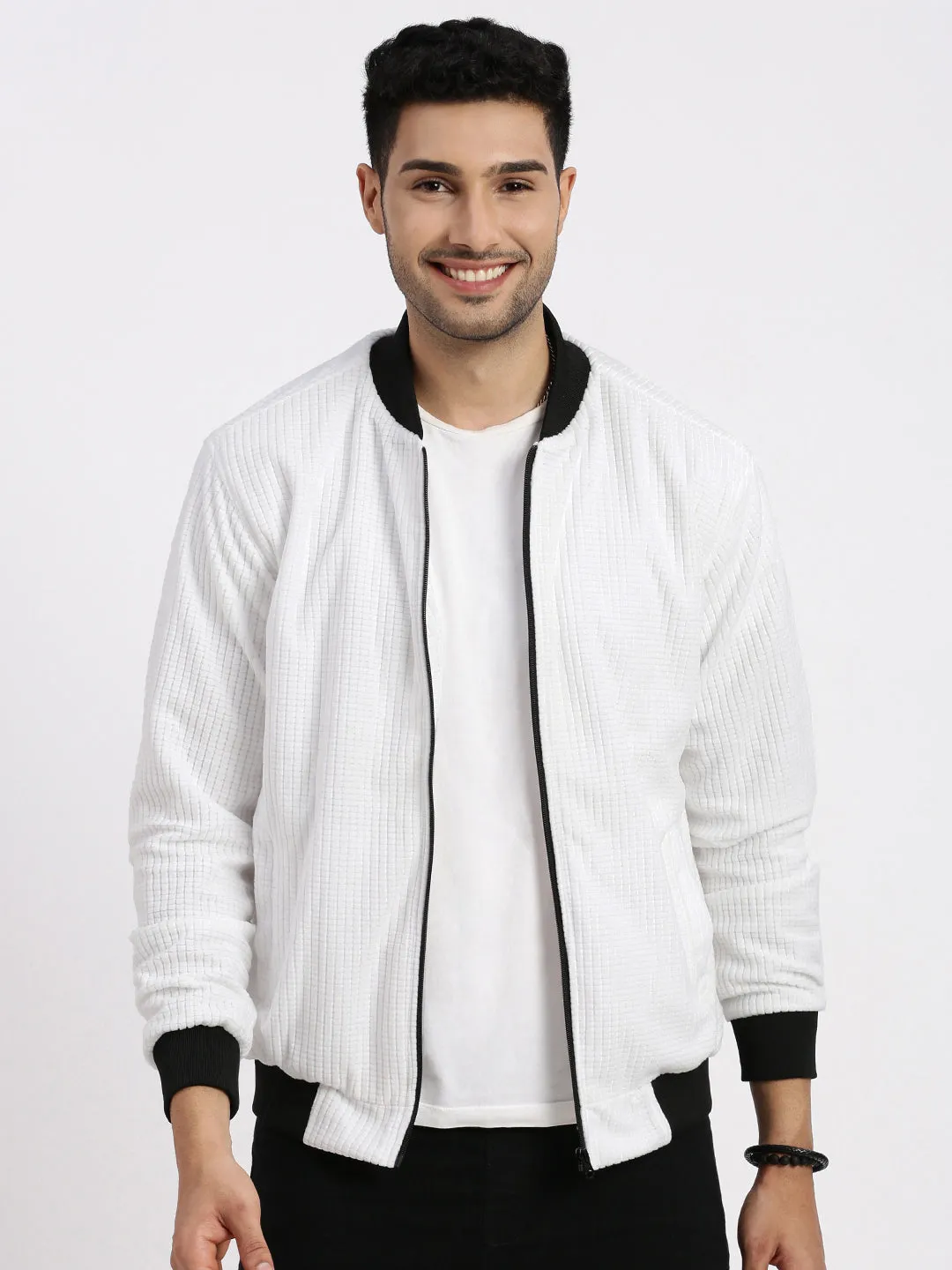 Advanced Insulation Men's White Windcheater Bomber Jacket