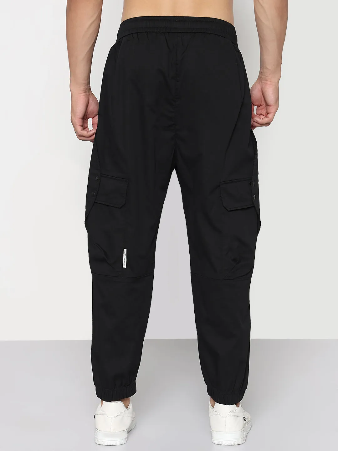 Casual Design Men's Black Relaxed Fit Cargos