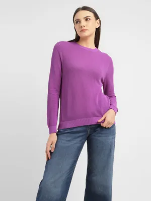 Women's Solid Round Neck Sweater Layer Comfort
