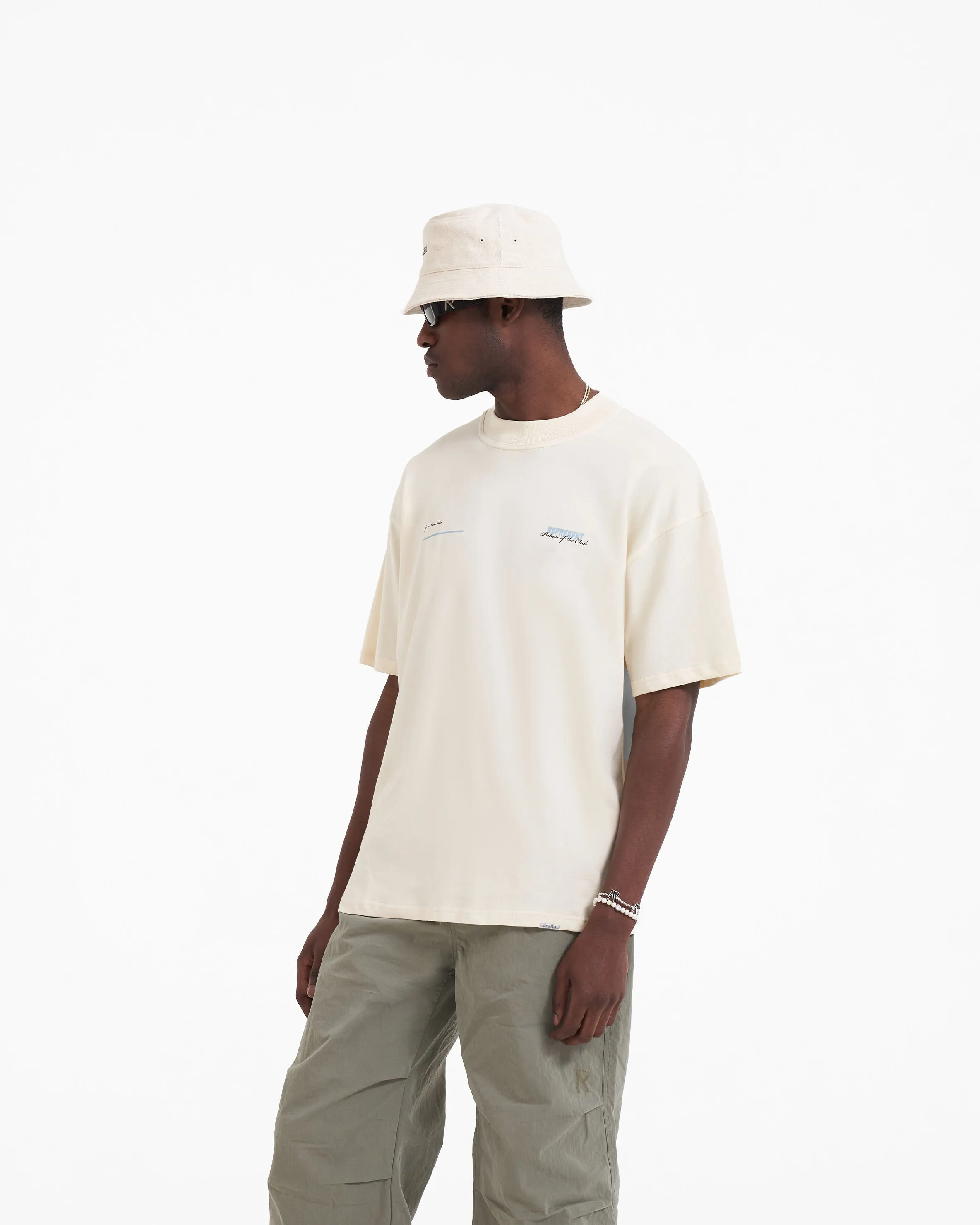 Comfort Wear Fit Patron Of The Club T-Shirt - Buttercream Powder Blue