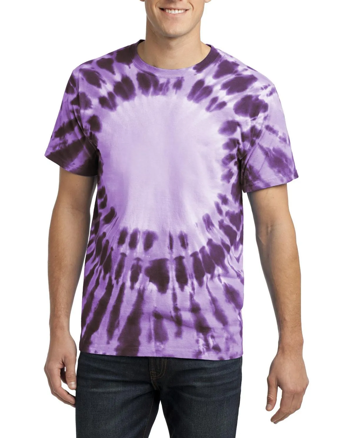JustBlanks Men's Short Sleeve Tie-Dye T-Shirt - Window Pattern Soft Layers Sleek Waist