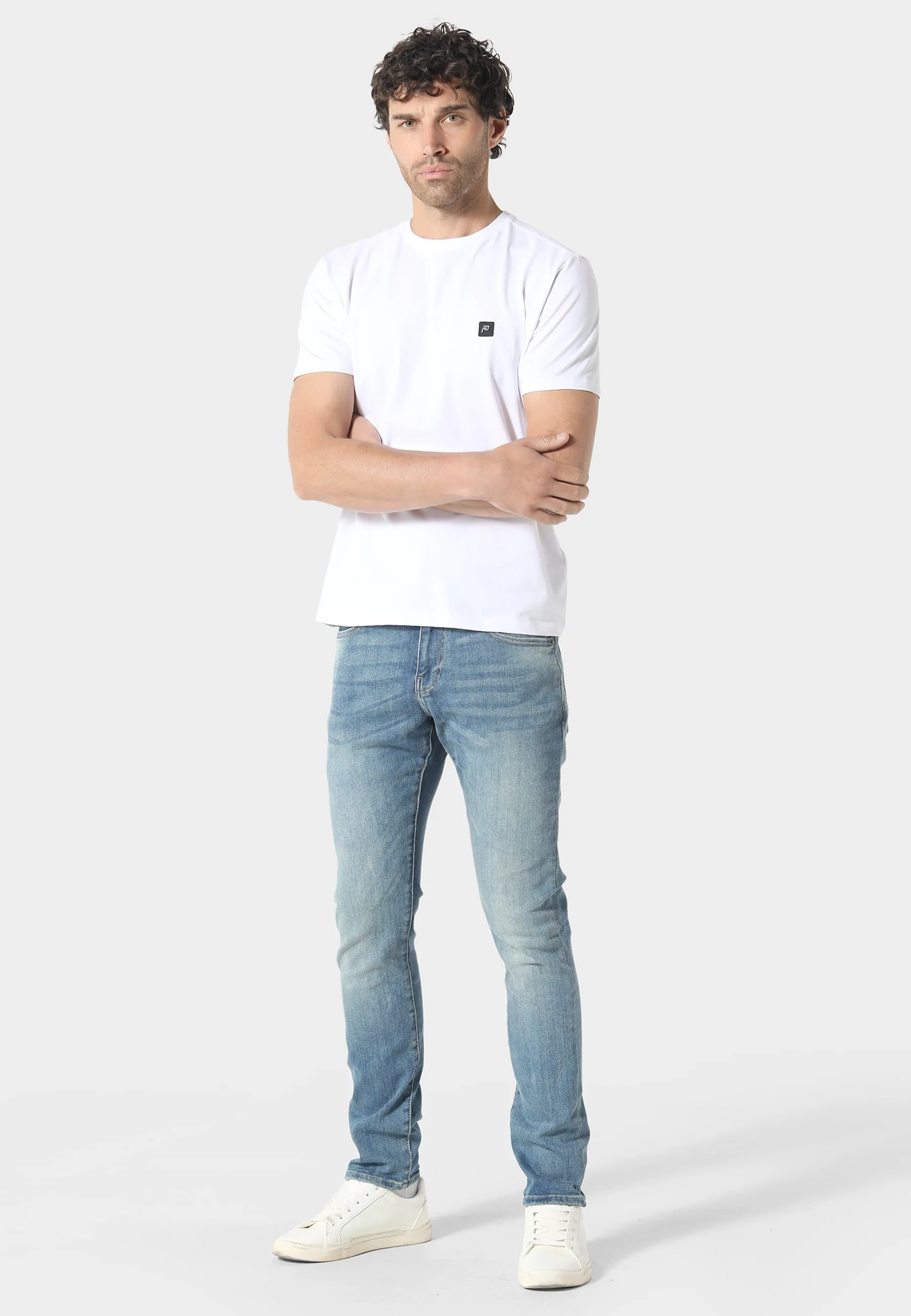 Fashion Fit Layered Collar Dover White T-Shirt