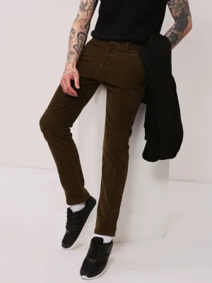 Ripped design Water-resistant Men's Brown Solid Trousers