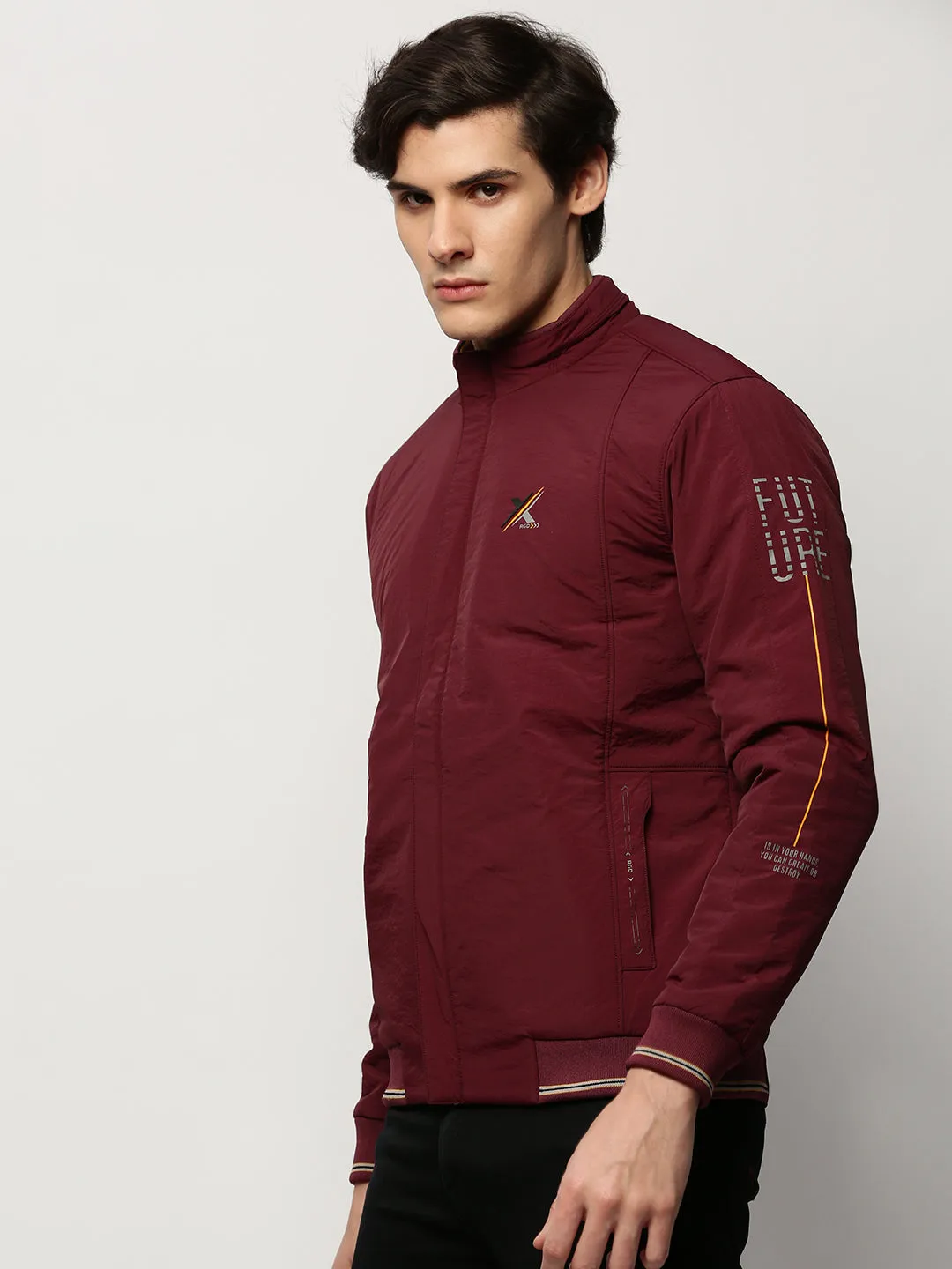 Men's Maroon Bomber Jacket ThermalReflective
