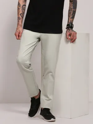 Trendy Design Men's Grey Solid Low-Rise Trousers