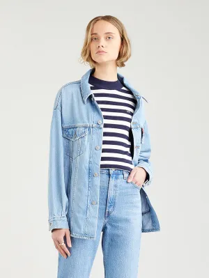 Smart Casual Moisture Management Women's Striped Navy Blue Crew Neck Sweater