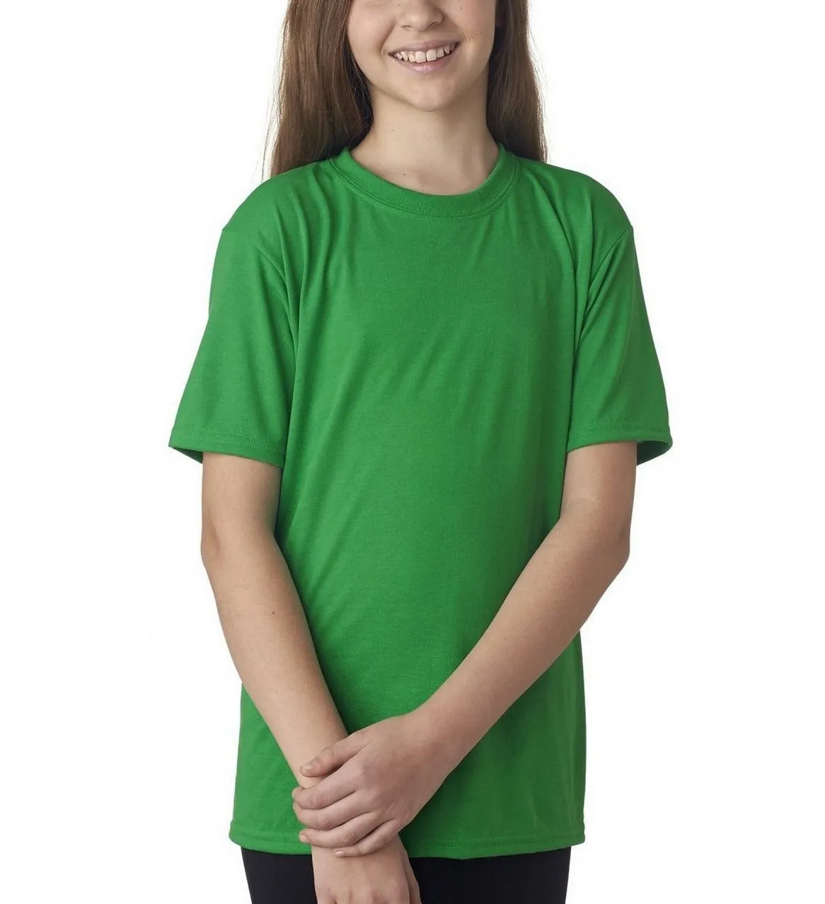 JustBlanks Youth Performance Short Sleeve Crew Neck T-Shirt High Durability Weave Chic Style Trend