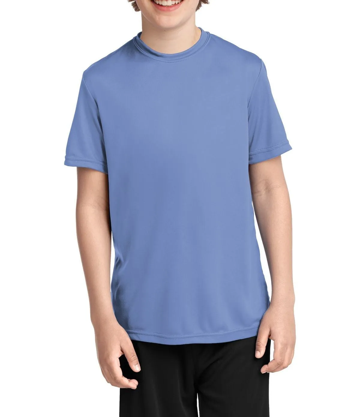 Fashion Ready Basic Top JustBlanks Youth Short Sleeve Performance Crew Neck T-Shirt