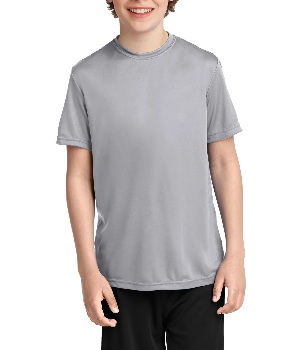 Anti-bacterial casual top JustBlanks Youth Short Sleeve Performance Crew Neck T-Shirt