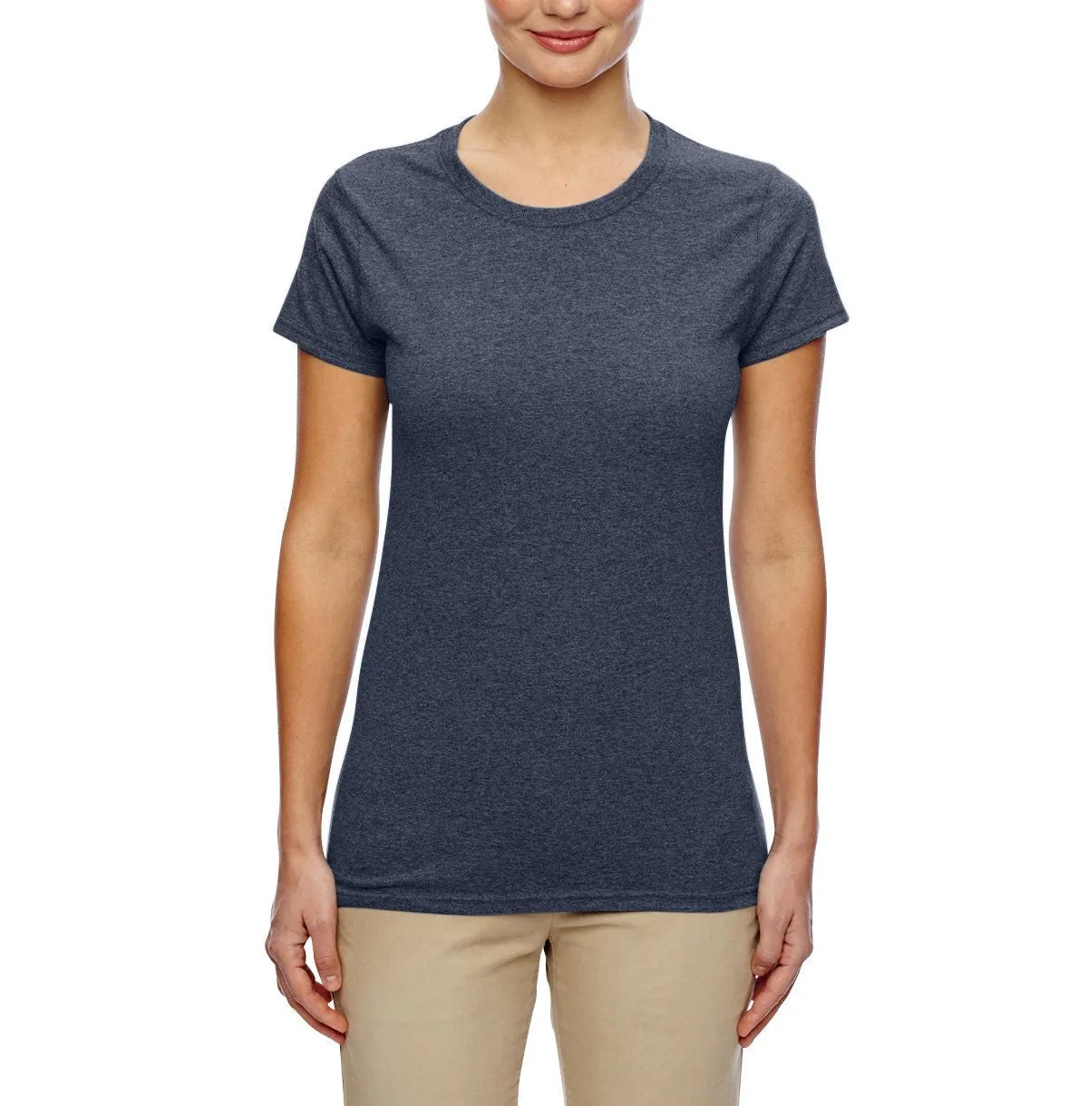 JustBlanks Ladies Crew Neck Classic Cotton Performance Short Sleeve Tee Sporty Appeal Chic Fit