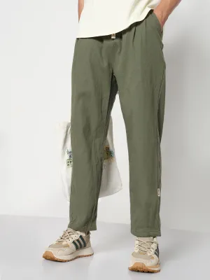 Men's Olive Relaxed Fit Trouser Flattering Design Wear