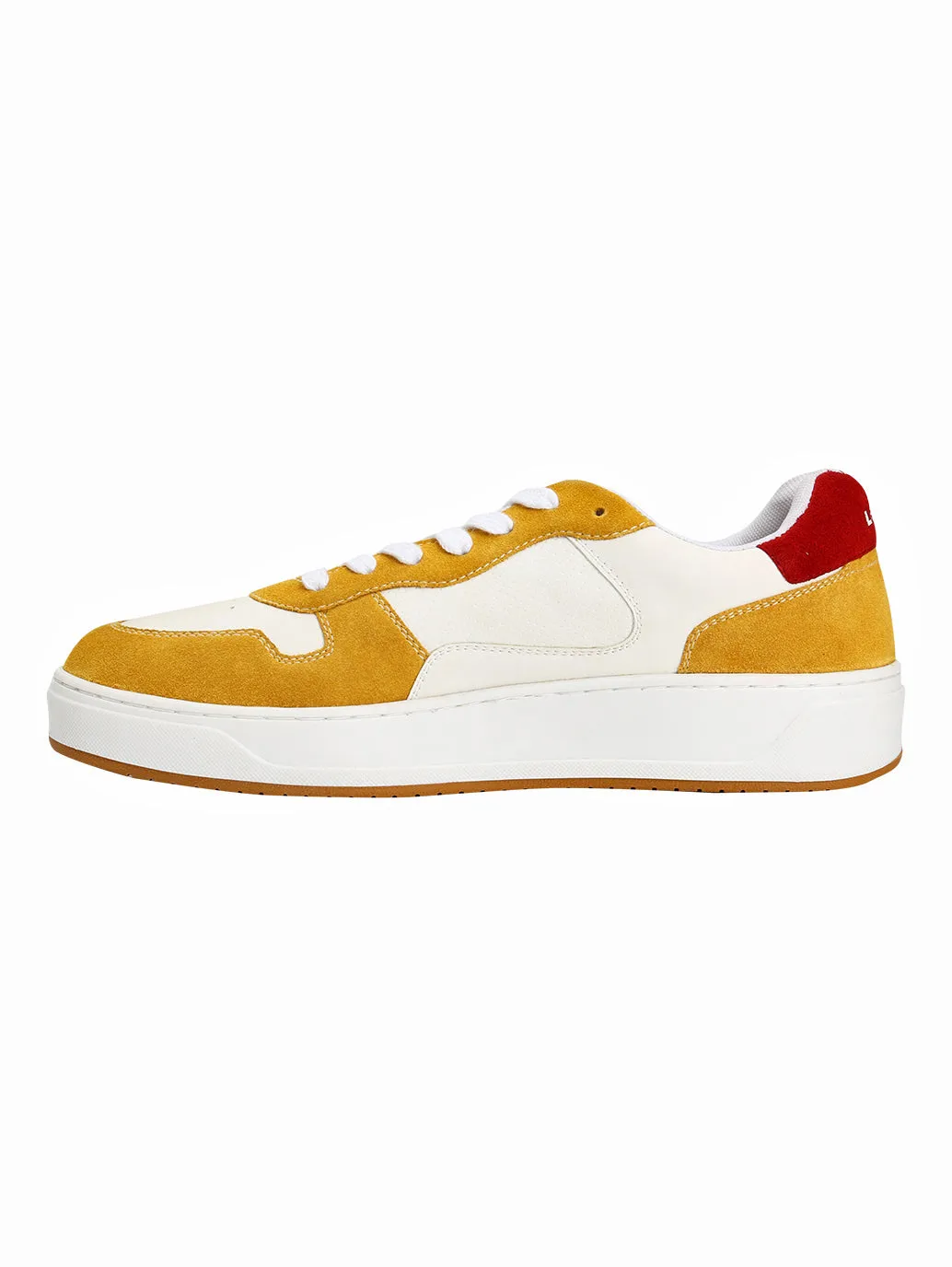 Men's Mustard Colorblock Sneakers Neutral Alignment Design Digital Run