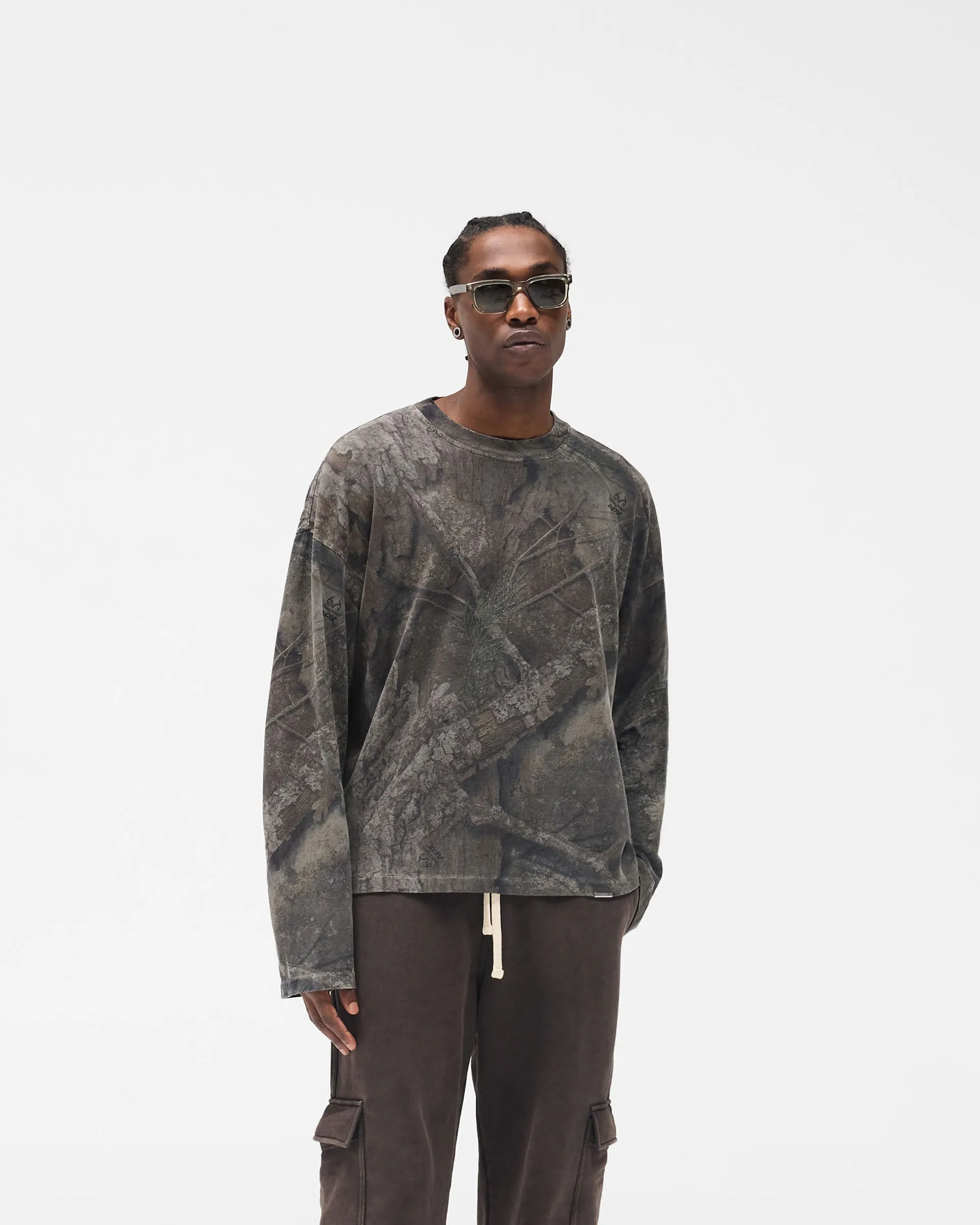 Initial Overdye Realtree? Long Sleeve T-Shirt - Overdyed Black Casual everyday wear