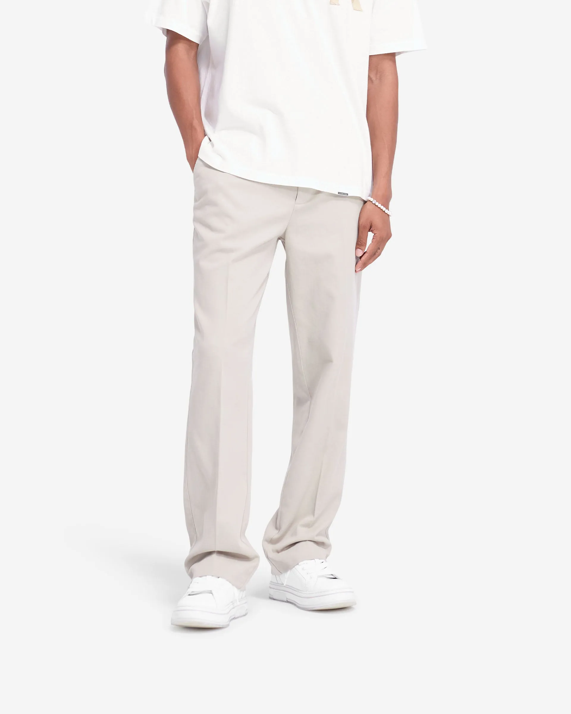 Shape Retention Cotton Pant - Stone