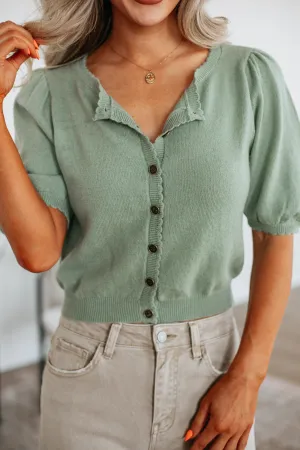 Hypoallergenic Yarn Thermoregulating Technology Neriah Cardigan Top - Sage
