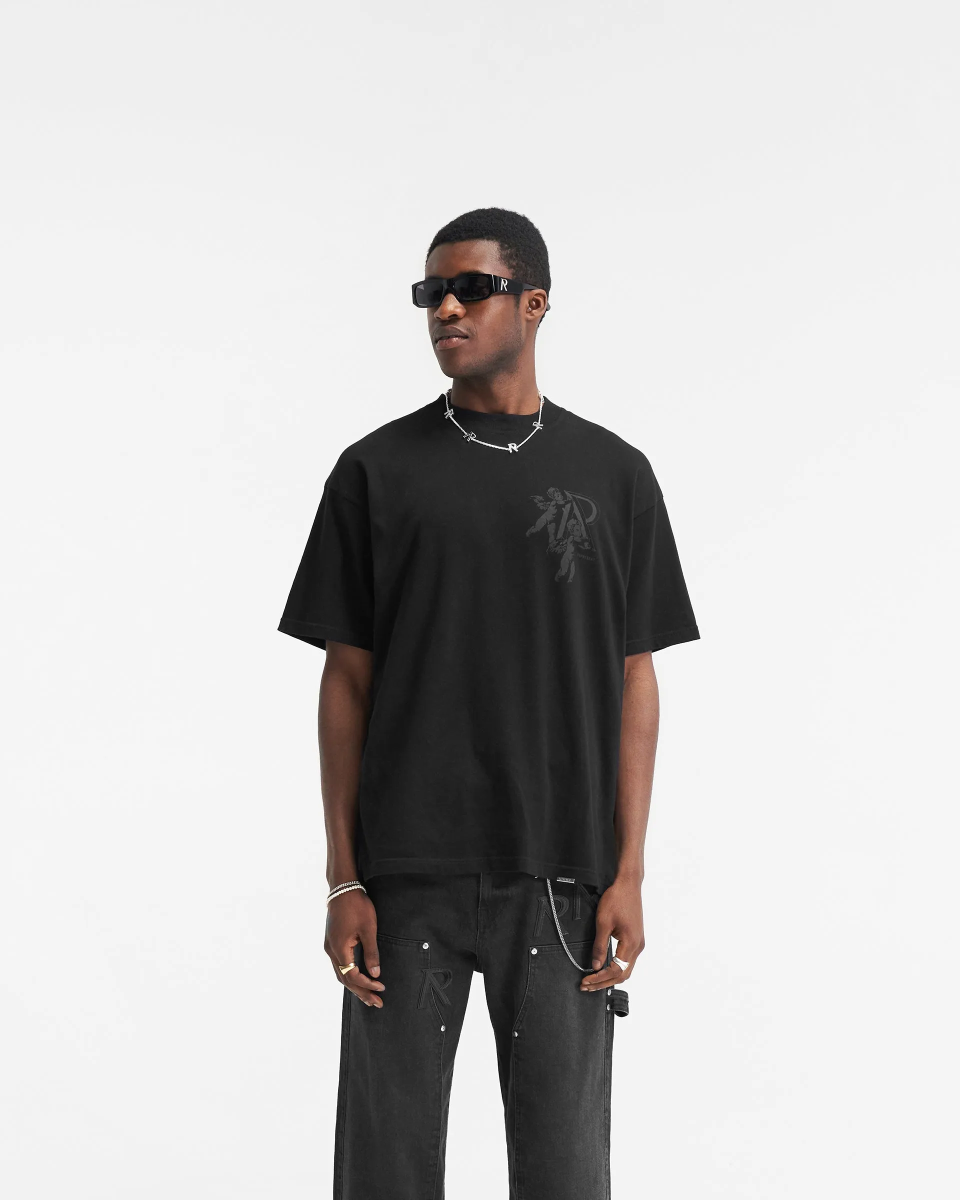 Cherub Initial T-Shirt - Black Comfort Apparel