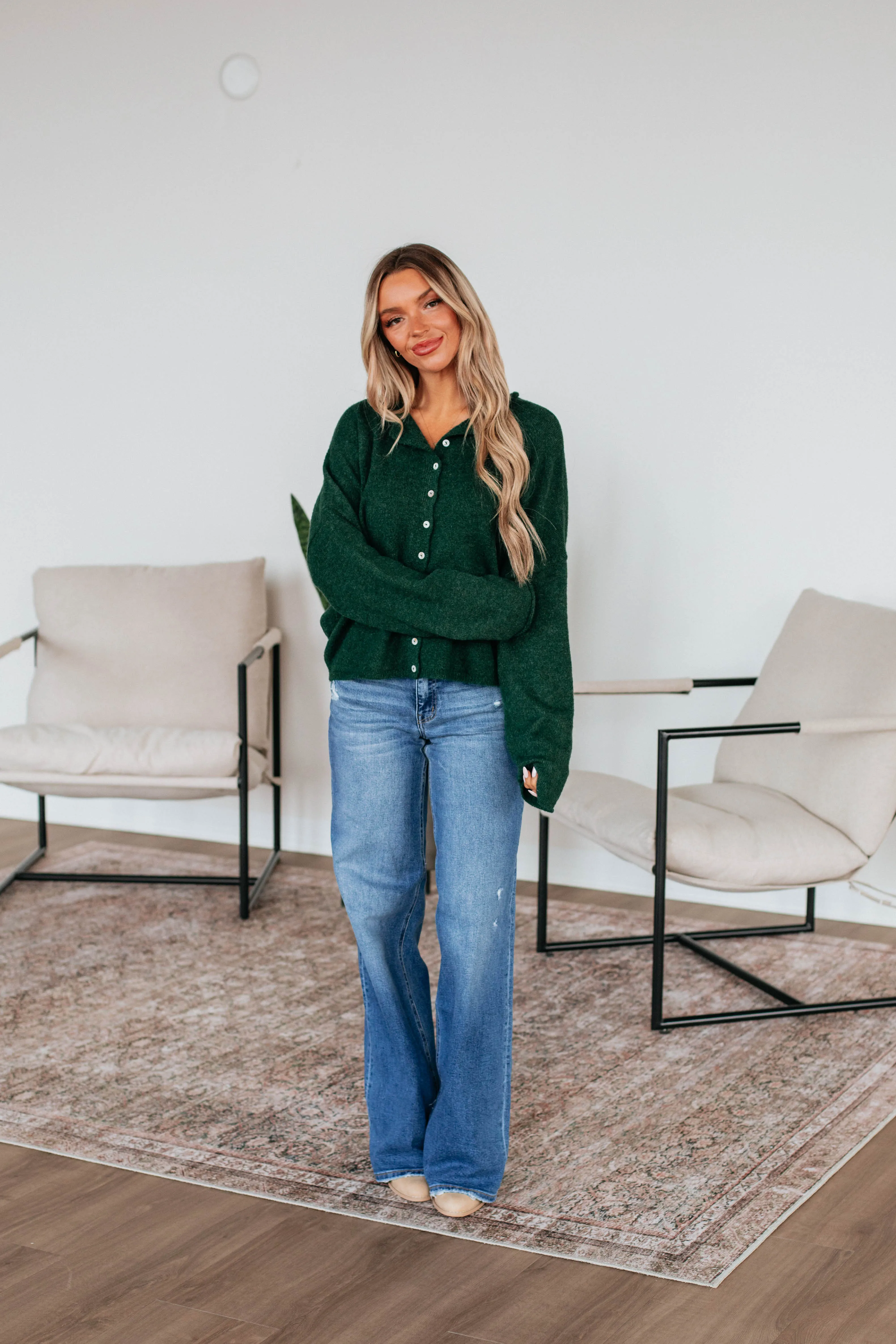 Brooke Cardigan - Forest Green Simple Form