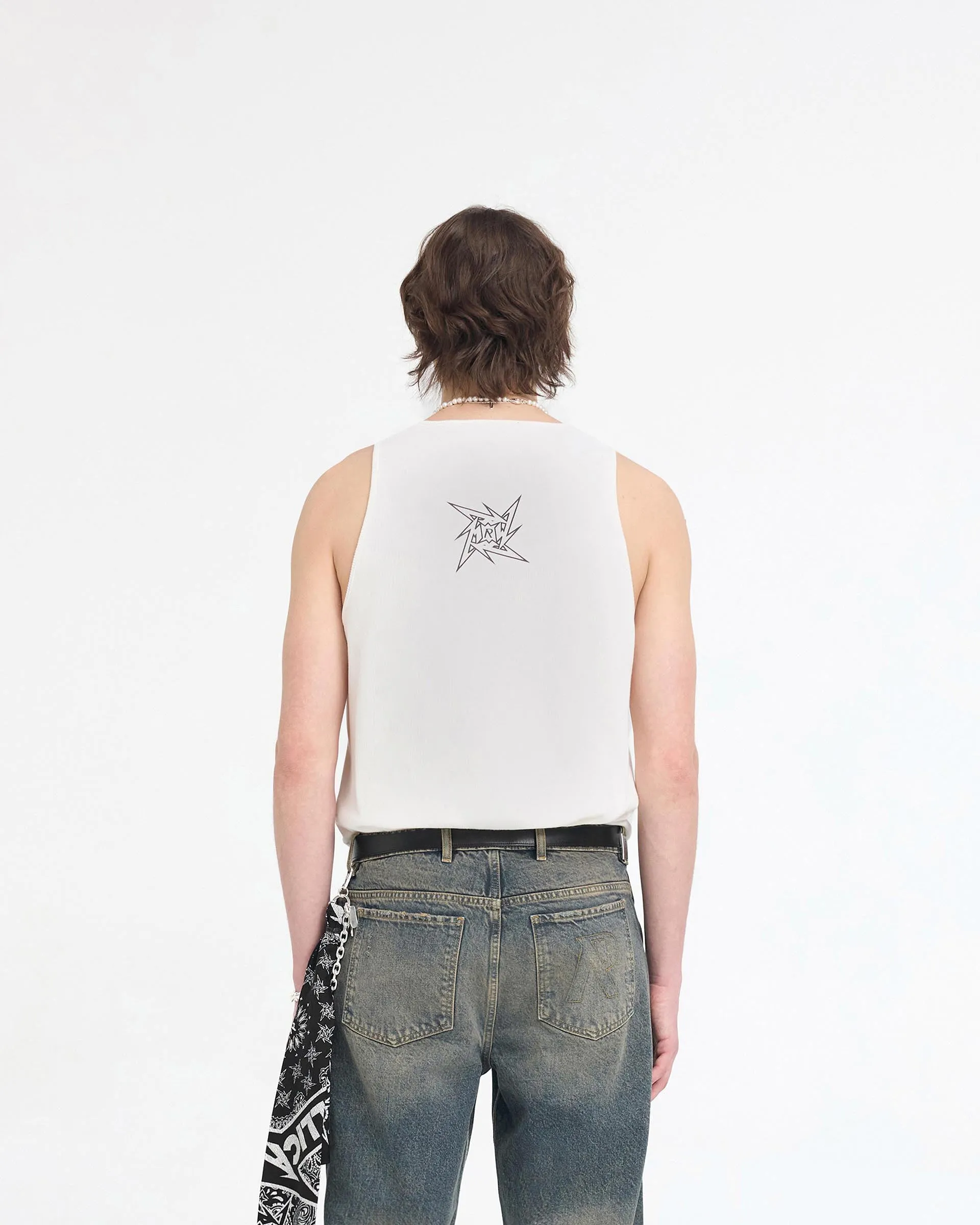 Represent X Metallica Local Crew Vest - Flat White Glossy Look Layering Piece