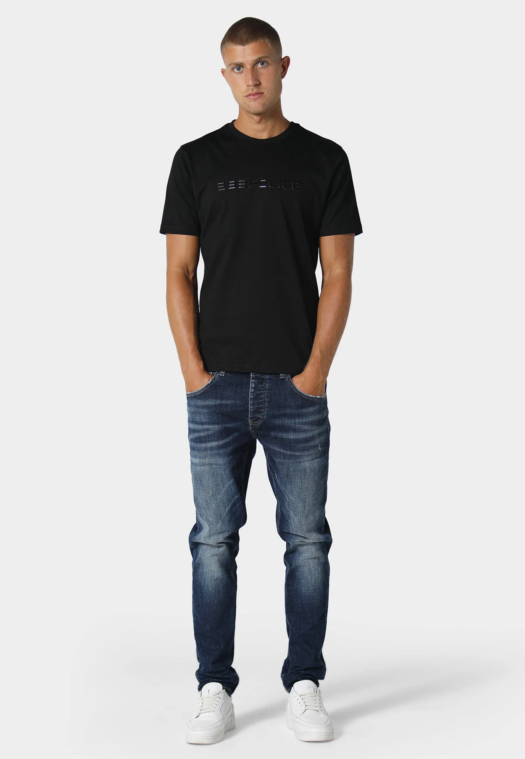 Ockleton Black T-Shirt Longline Hemline