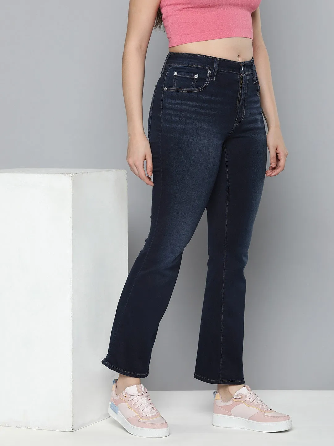 Relaxed Basics Women's 725 Blue Flared Fit High Rise Jeans