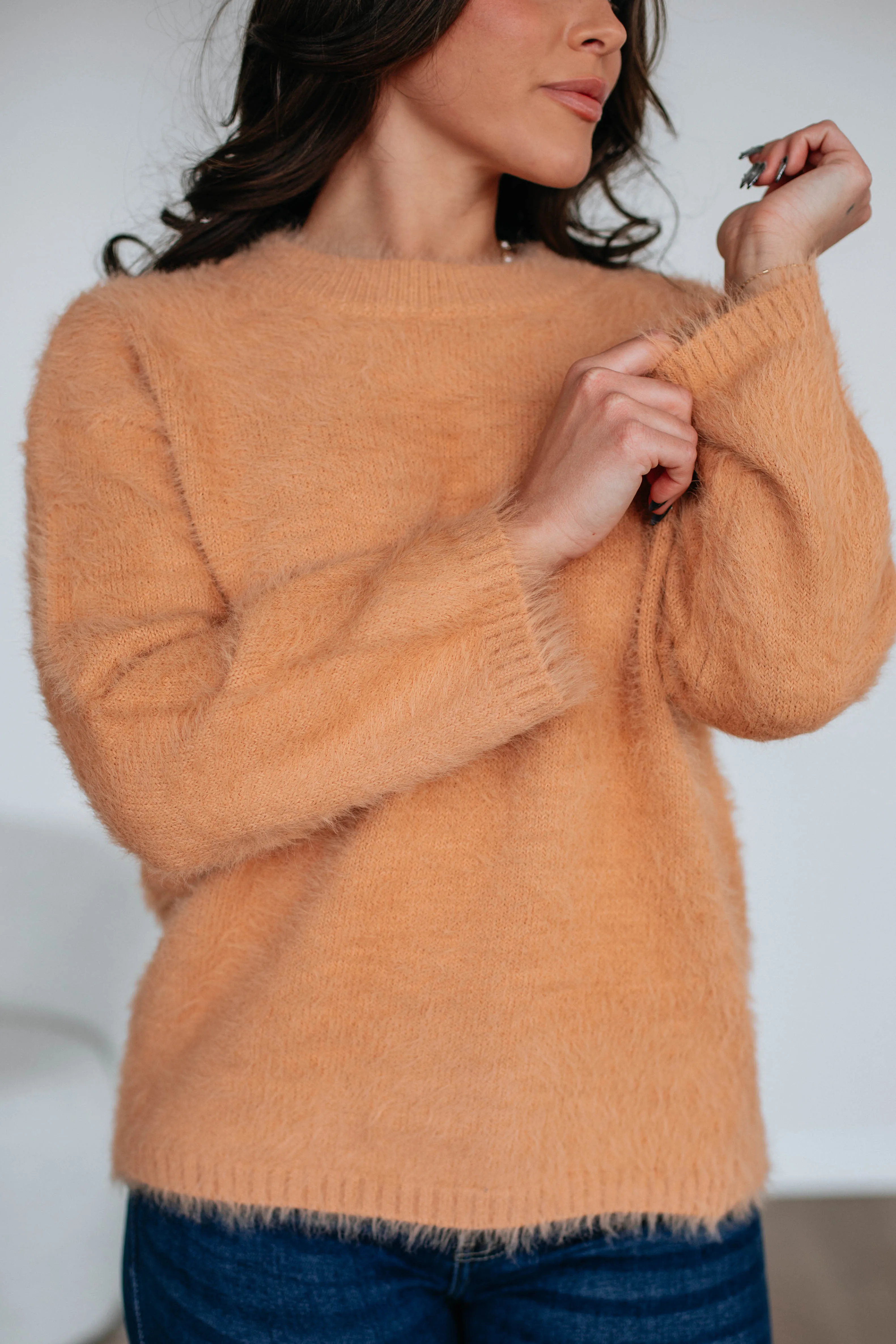 Everly Sweater - Light Camel Seamless Stitch Construction