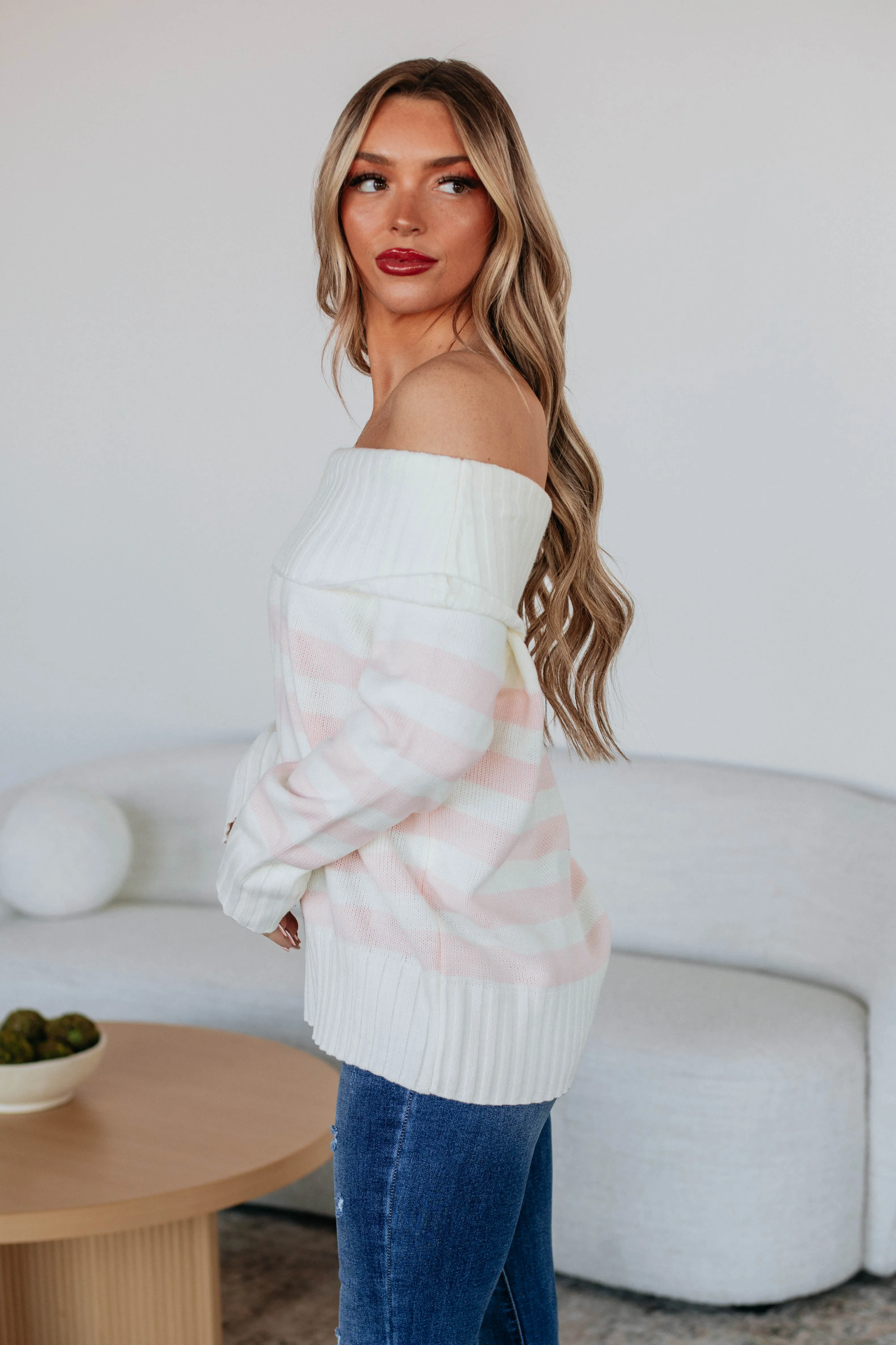 Chantelle Off The Shoulder Sweater - Ivory NonChlorine Bleached Versatile Warmth