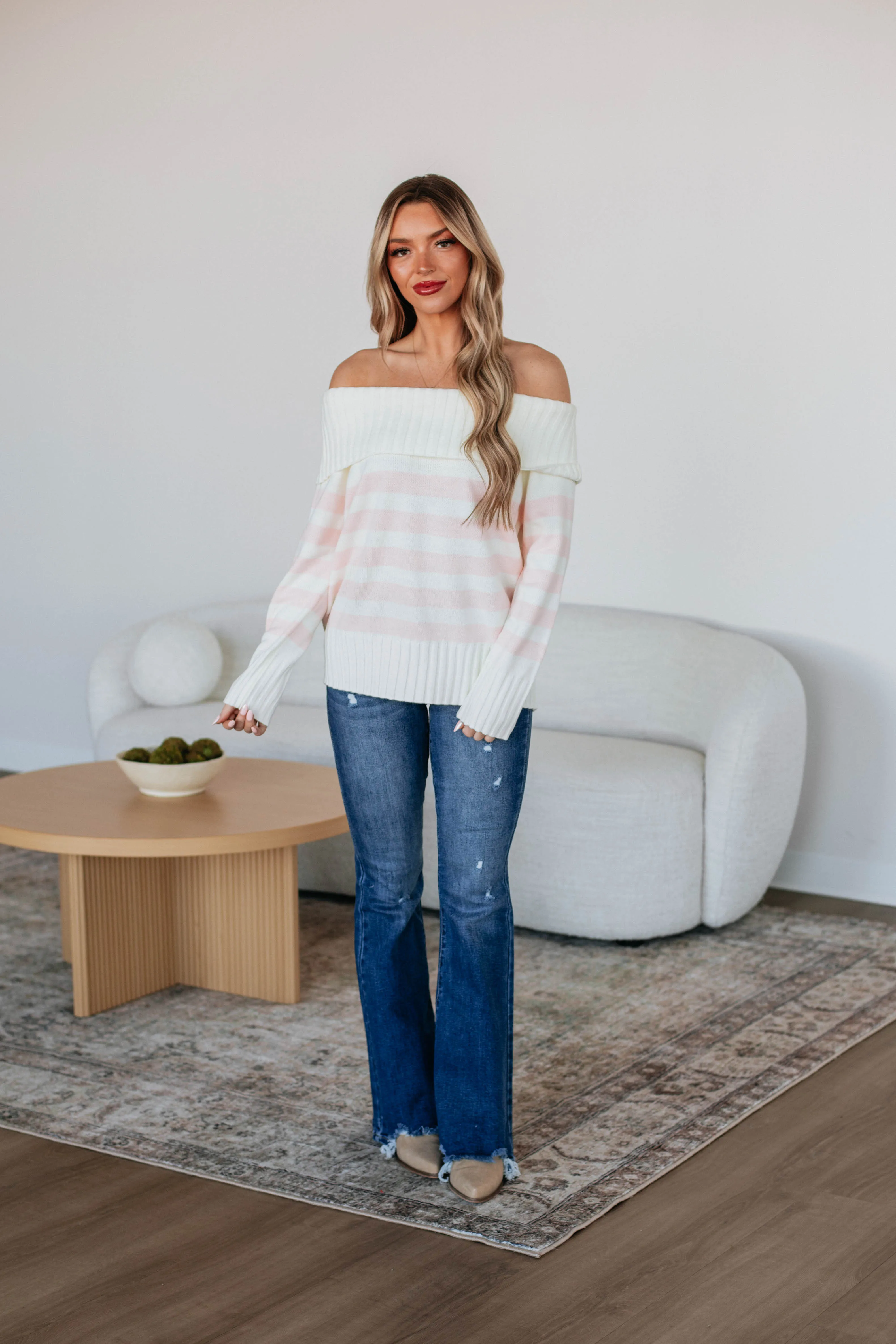Chantelle Off The Shoulder Sweater - Ivory LowCarbon Footprint Textile