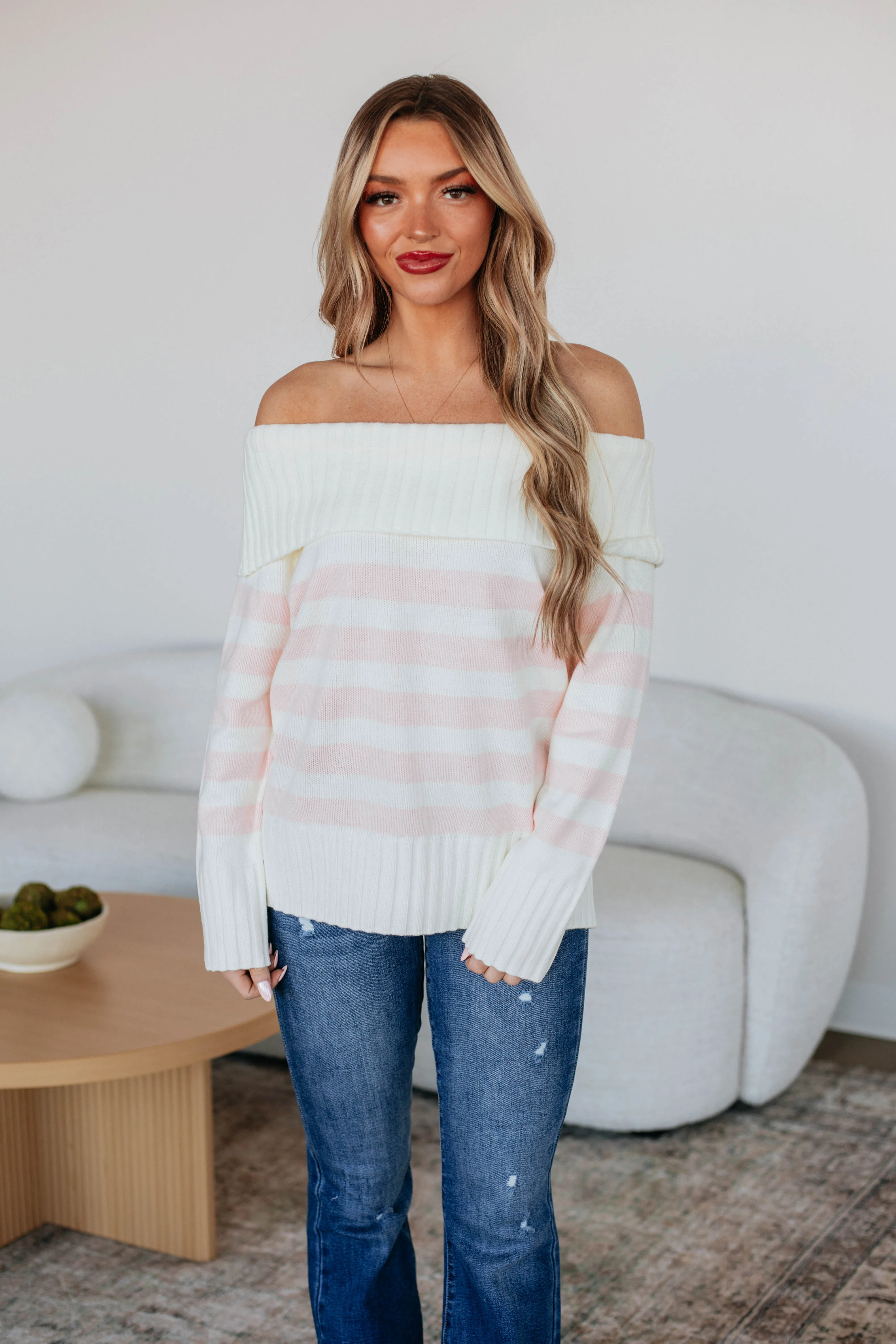 FadeResistant Color Chantelle Off The Shoulder Sweater - Ivory