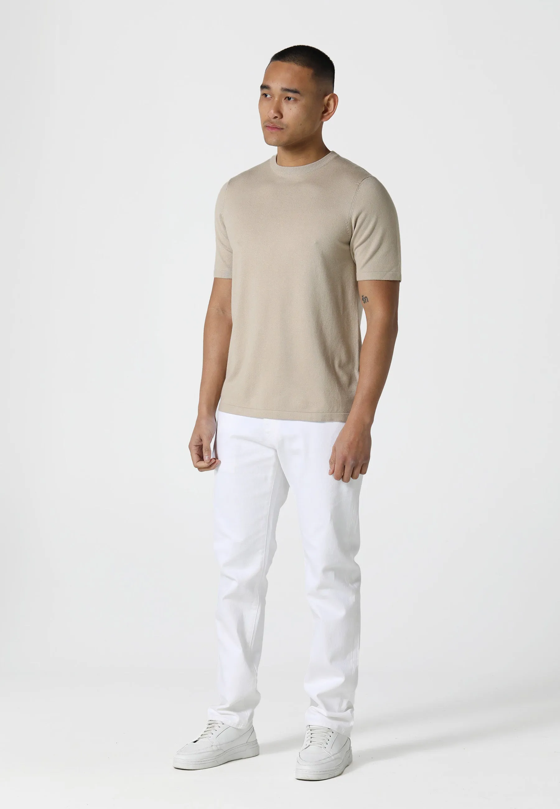 Filler Pastel Camel Knitted T-Shirt Collared formality
