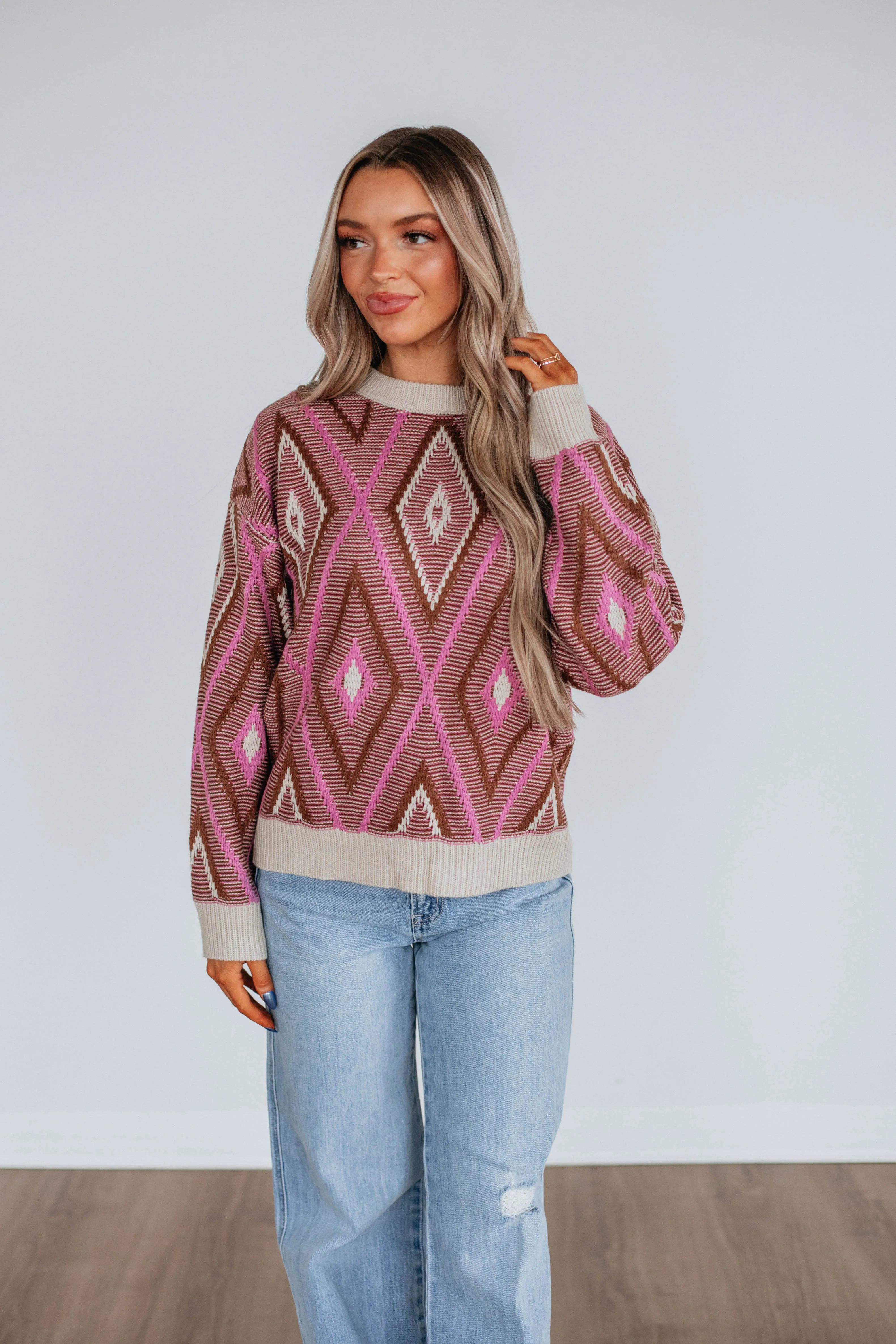 Luxe Layer Base Layer Sheena Knit Sweater - Chocolate Mix