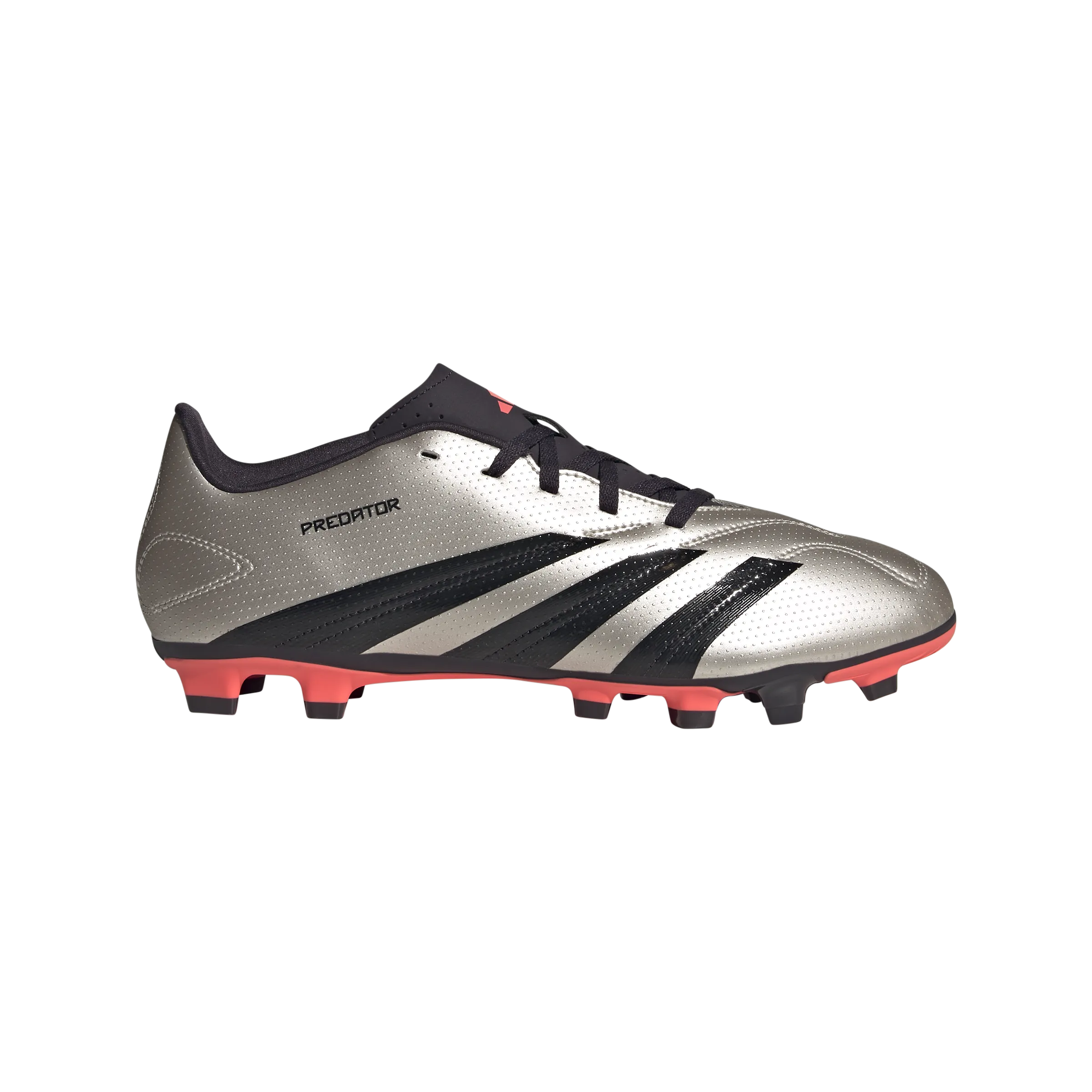 semi formal shoes adidas Predator Club Multi-Ground Soccer Cleats | Platinum Metallic-Core Black-Turbo | Men's