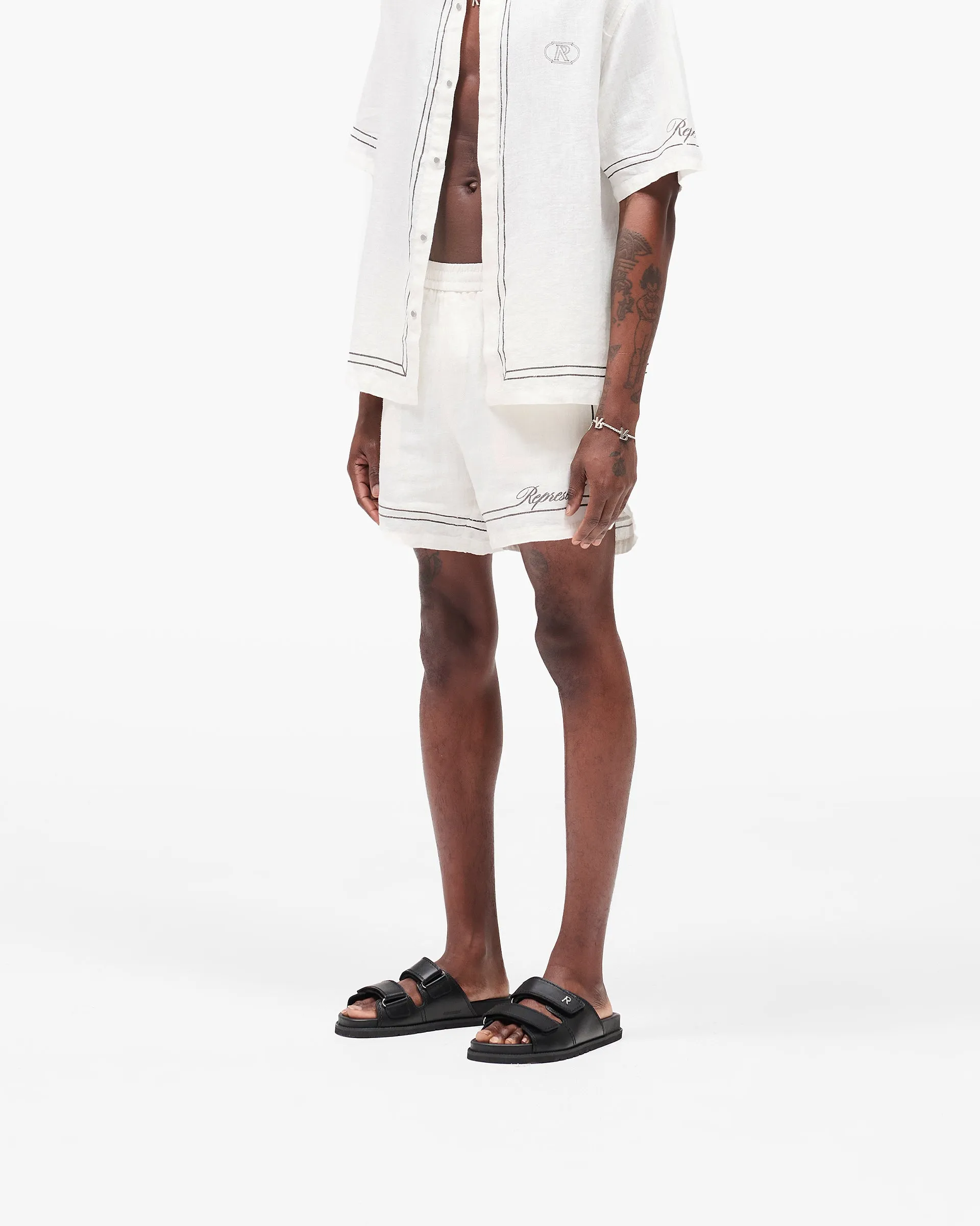 Eco - friendly Border Short - Whisper White