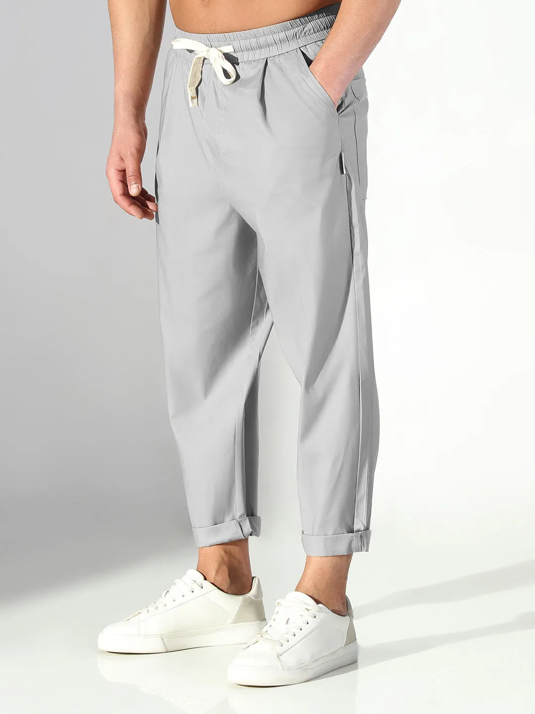 Smart Fit Men's Grey Relaxed Fit Korean Trouser