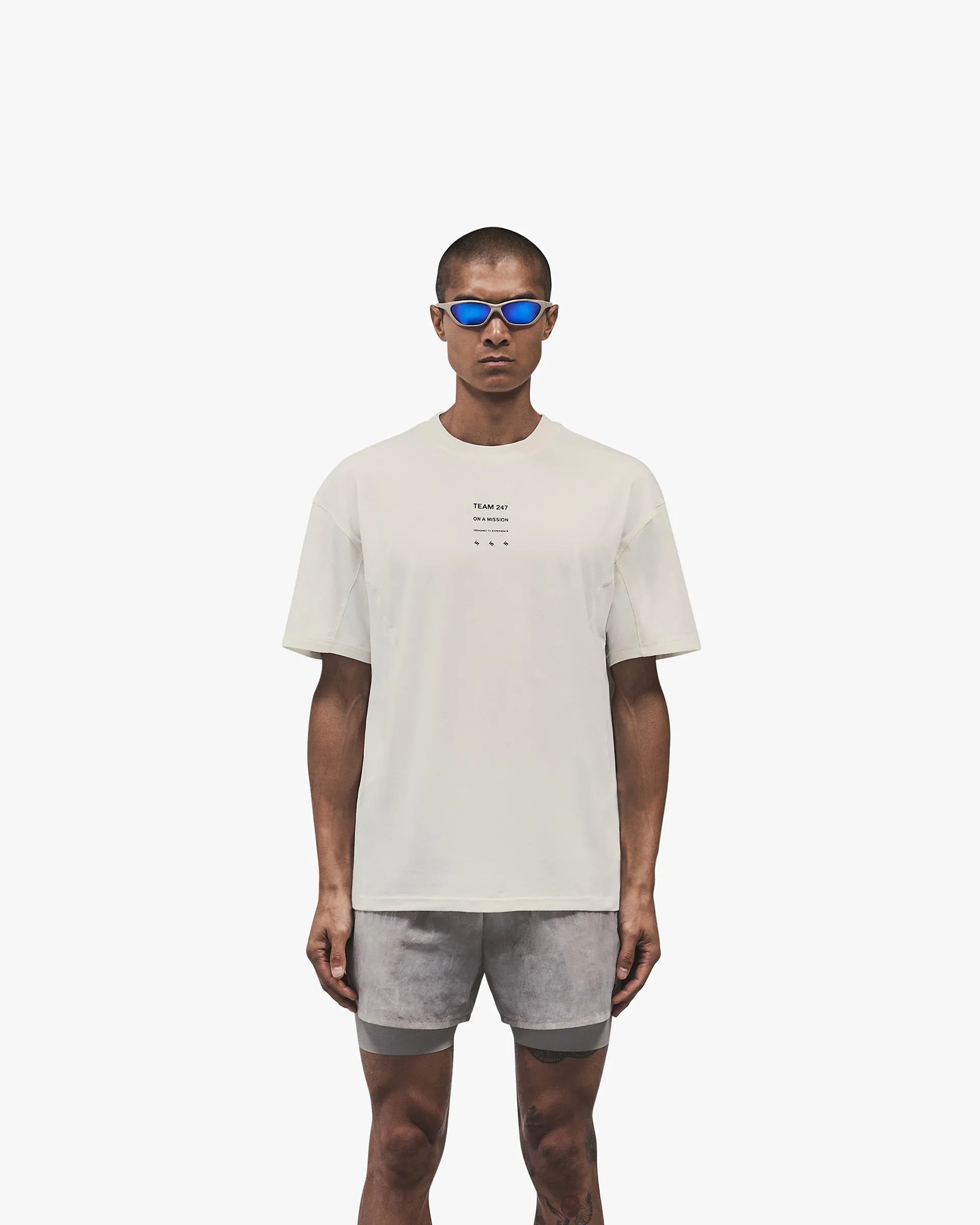 Airflow Mesh Panels 247 Uprising Oversized T-Shirt - Flat White