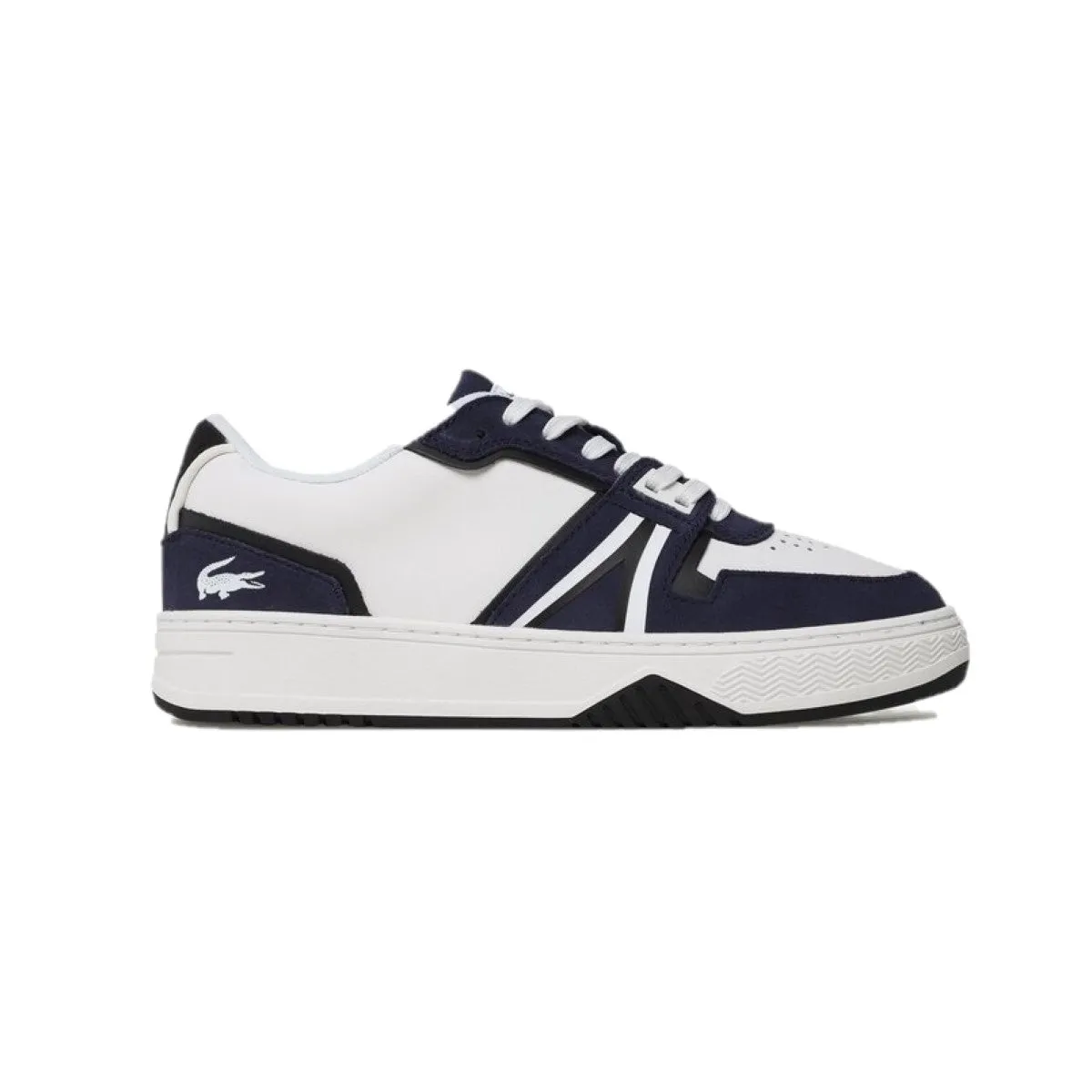 LACOSTE 7-45SMA0036042 L001 123 MN'S (Medium) White/Navy Leather & Synthetic Lifestyle Shoes Black Edge Shock Absorbing Midsole
