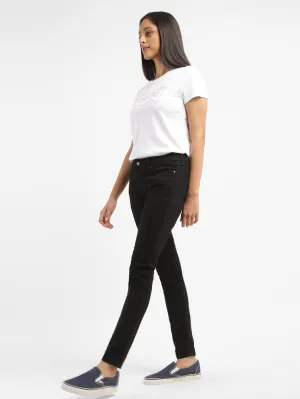 Women's 711 Black Skinny Fit Mid Rise Jeans Comfort Wear