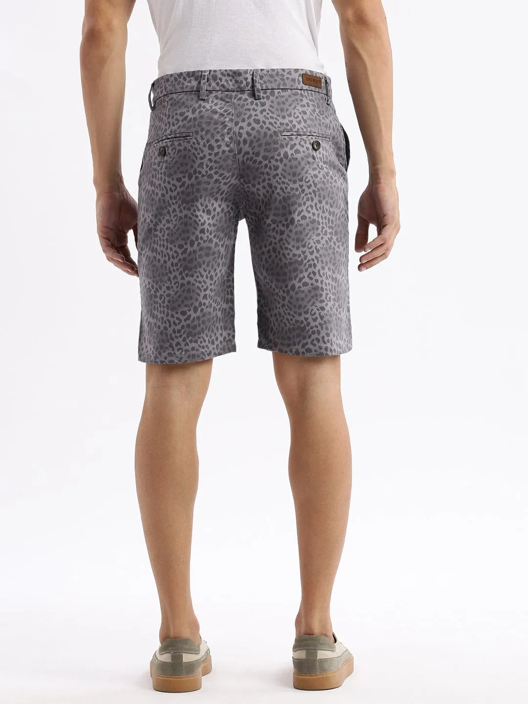 Men's Animal Grey Cotton Shorts Active Layer Fit Go Light