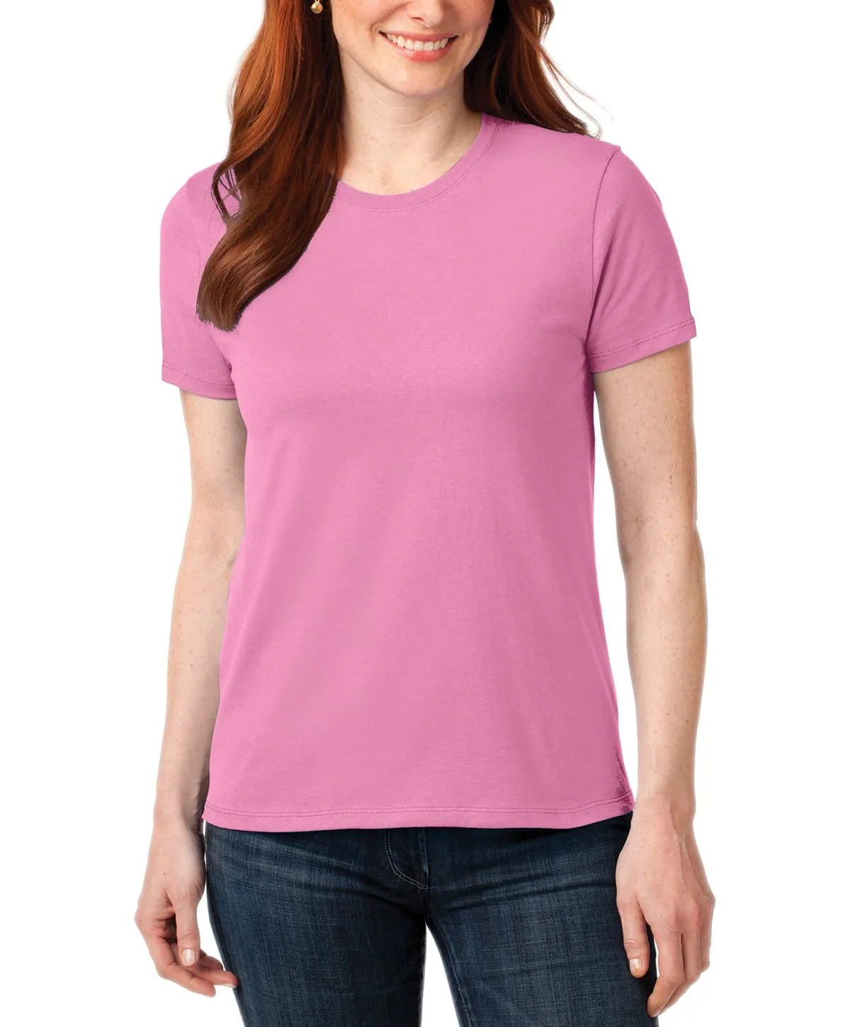 Breathable Mesh Panels JustBlanks Women's Core Blend Crew Neck Short Sleeve Tee