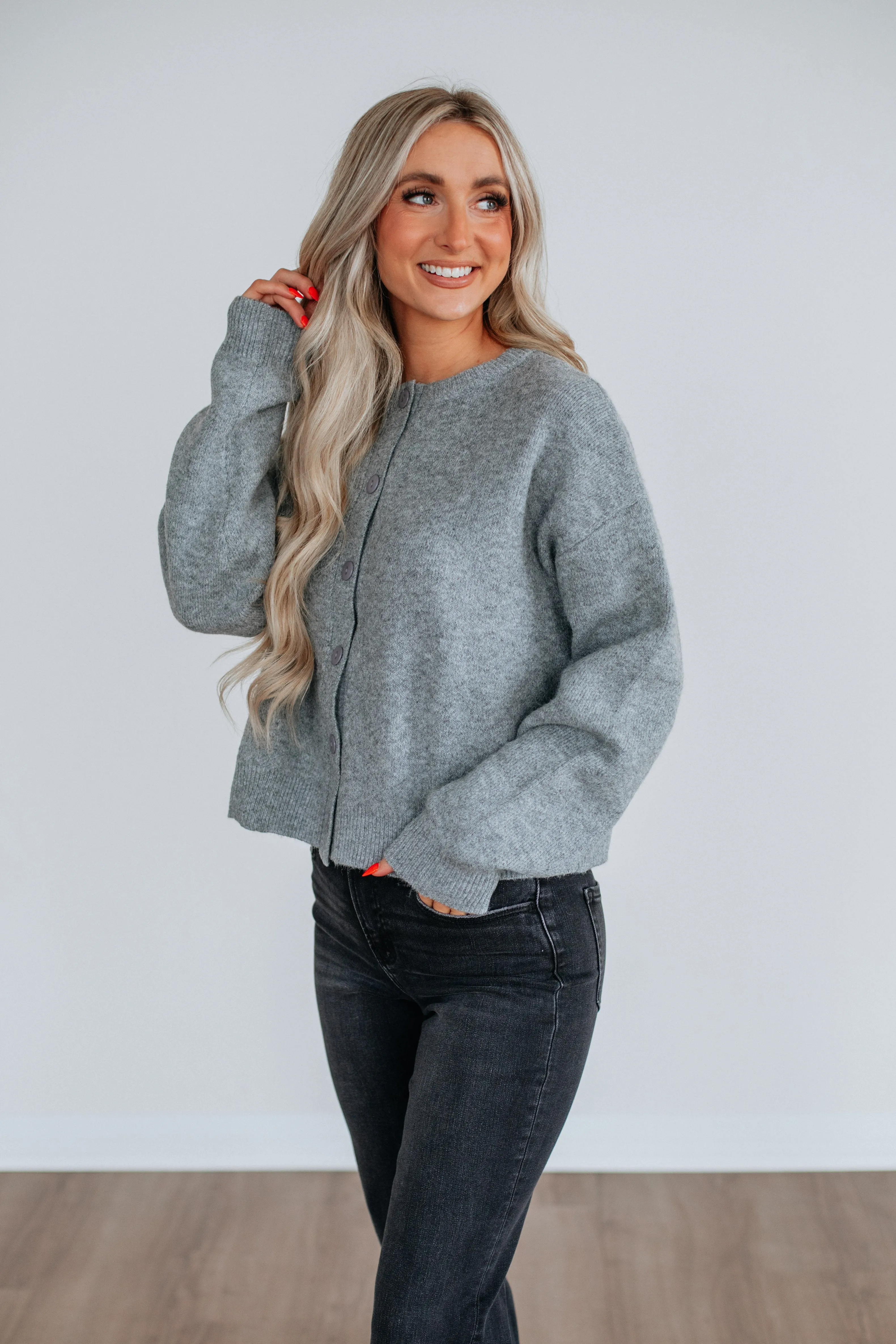 Kassi Cardigan - Heather Grey Fall Walk