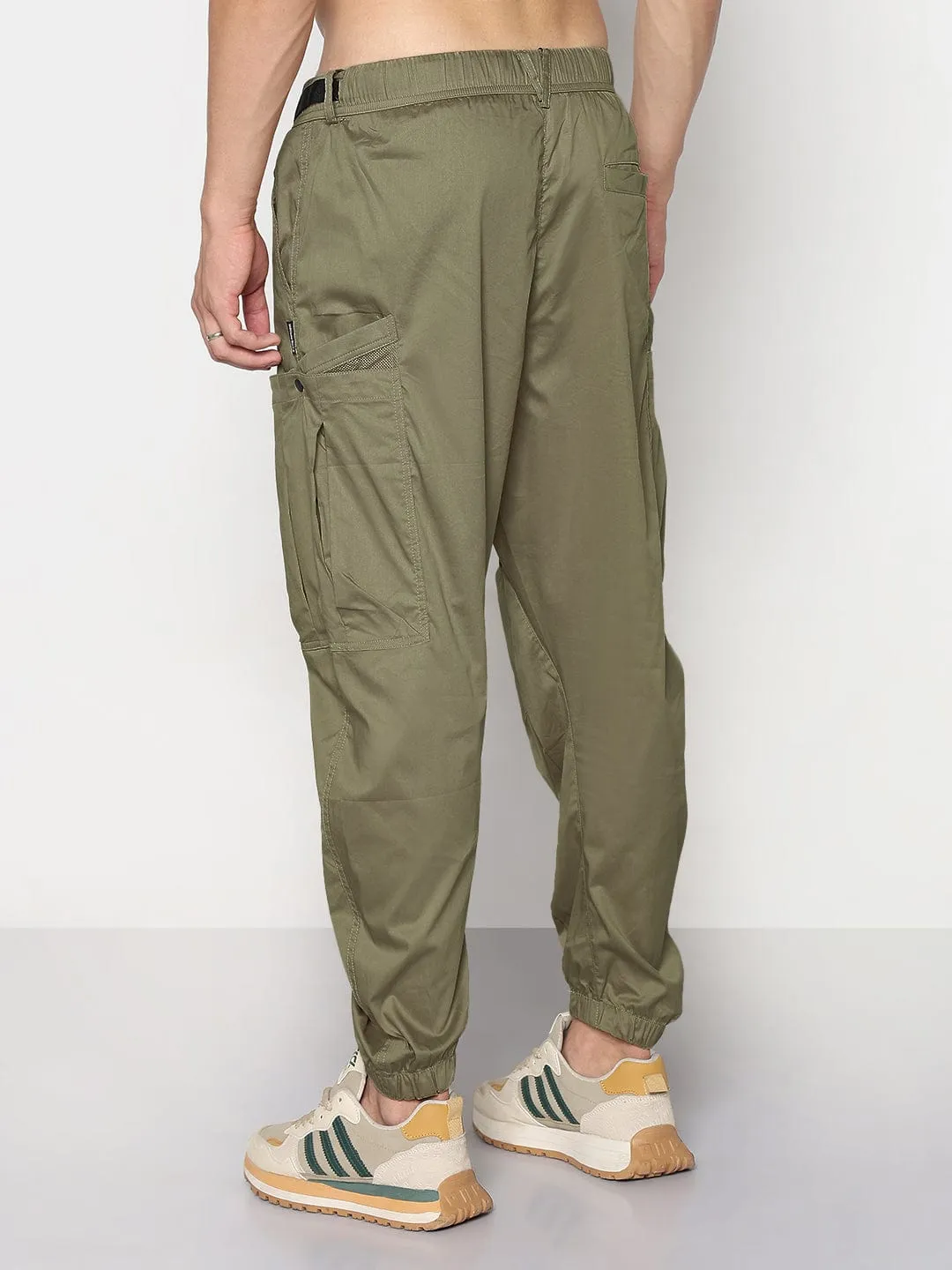 Men's Green Relaxed Fit Cargos Clean Lines