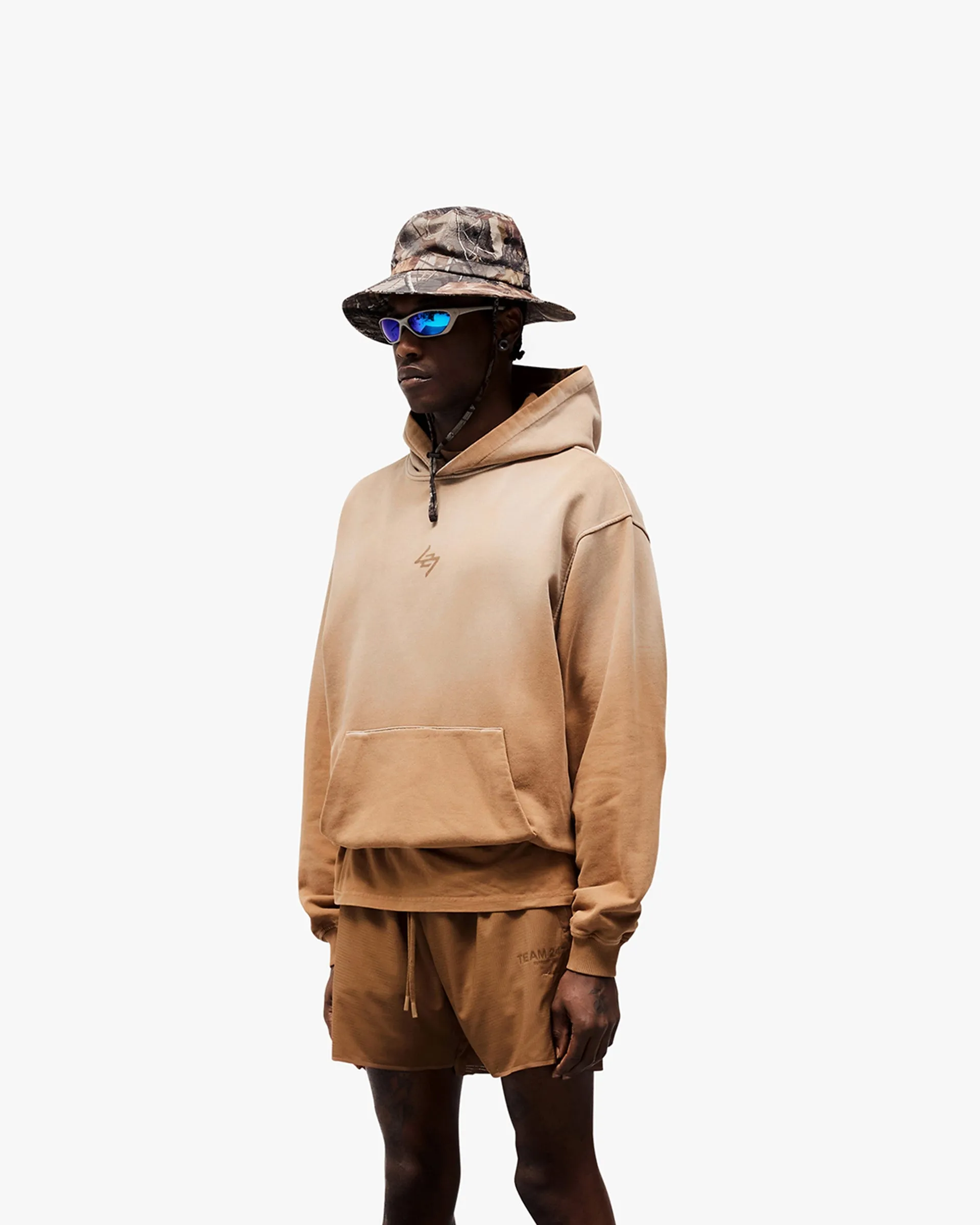 UV resistant Printed 247 Motion Oversized Hoodie - Rust