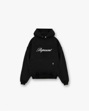 City Cool fit for home Script Logo Hoodie - Black