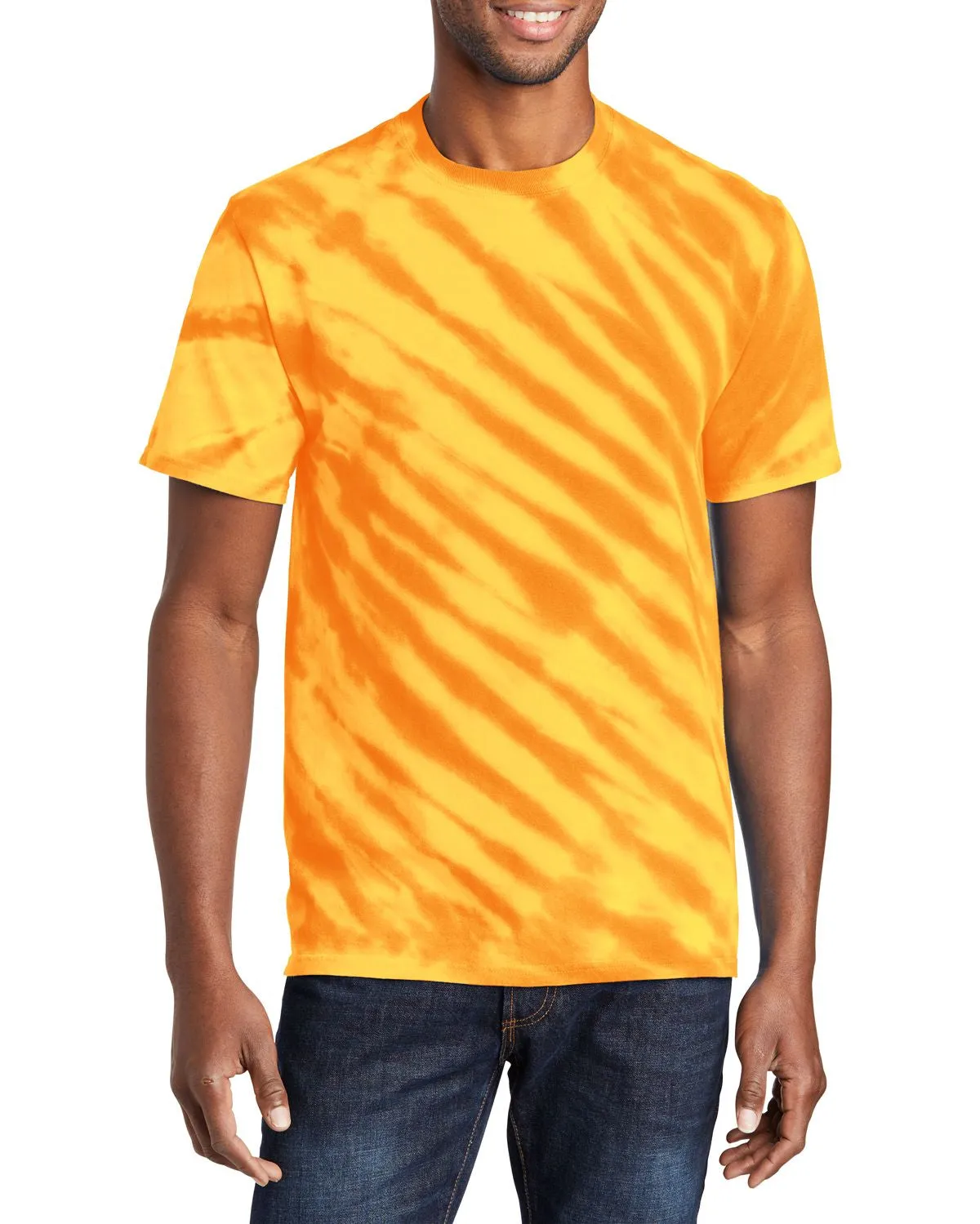 baby shower Sleek Layers JustBlanks Men's Short Sleeve Tie-Dye T-Shirt - Tiger Stripe