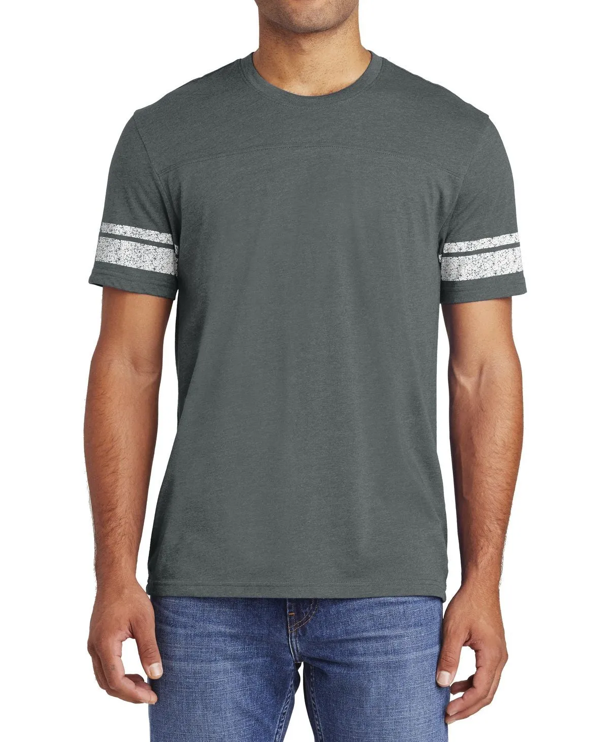 Odor Control Finish JustBlanks Men's Perfect Game Short Sleeve Tee with Stripes