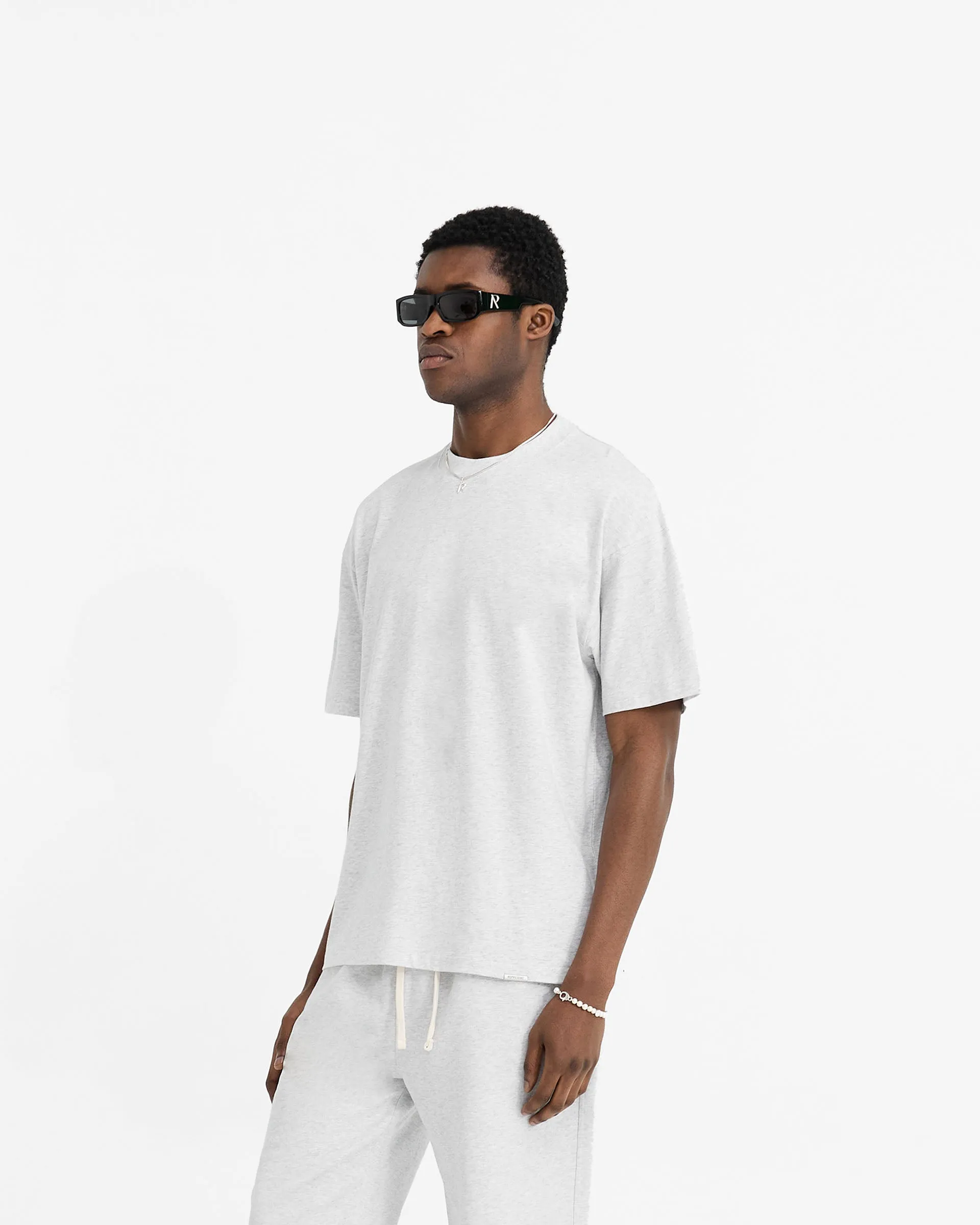 Initial Oversized T-Shirt - Ice Grey Marl Halloween