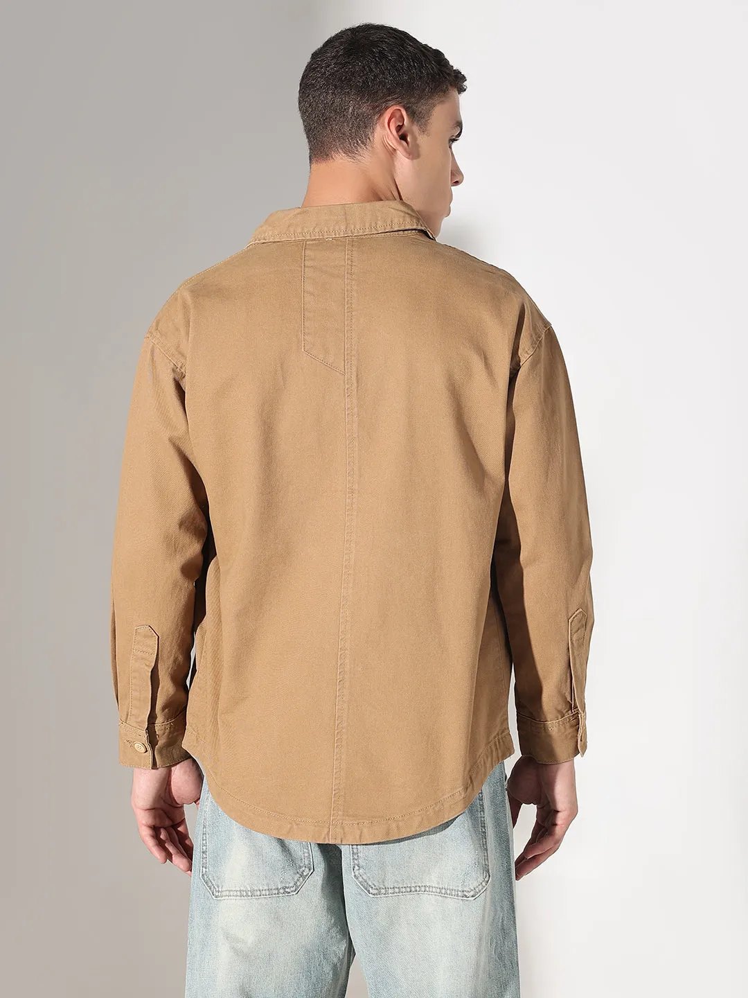 Men's Brown Shacket Affordable accessibility