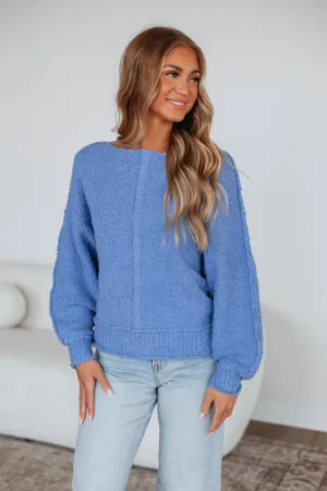 Haven Sweater - Cornflower Blue Moisture Wicking Texture